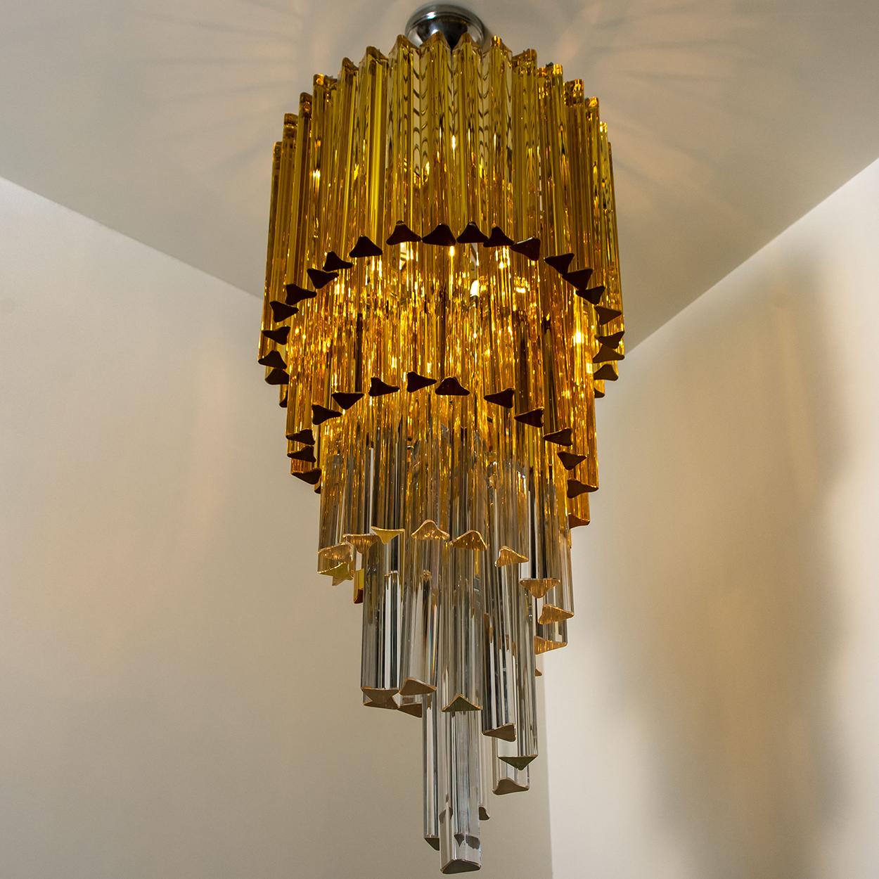 Spiral Murano Glass Chandelier by Venini For Sale 13