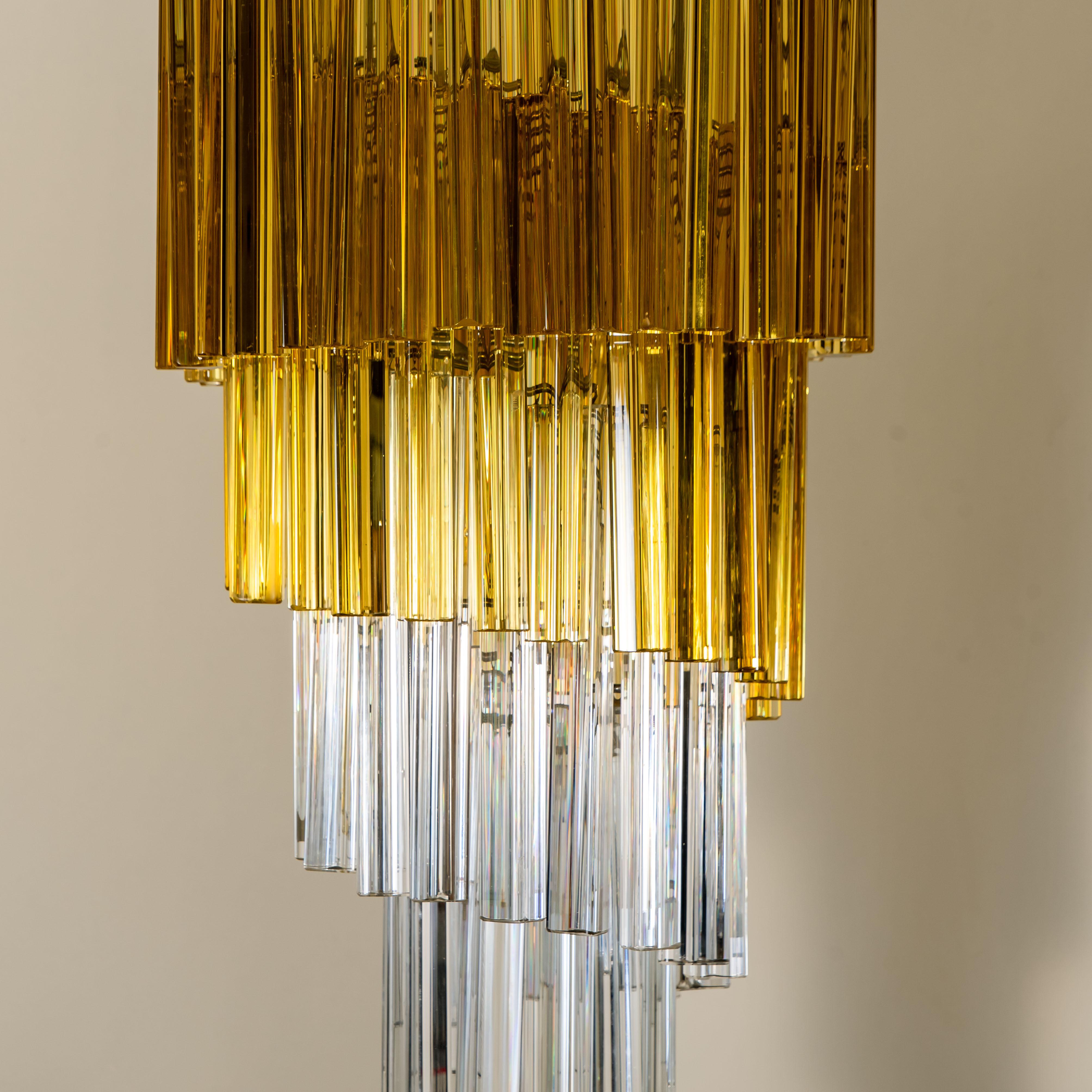Mid-Century Modern Spiral Murano Glass Chandelier by Venini For Sale