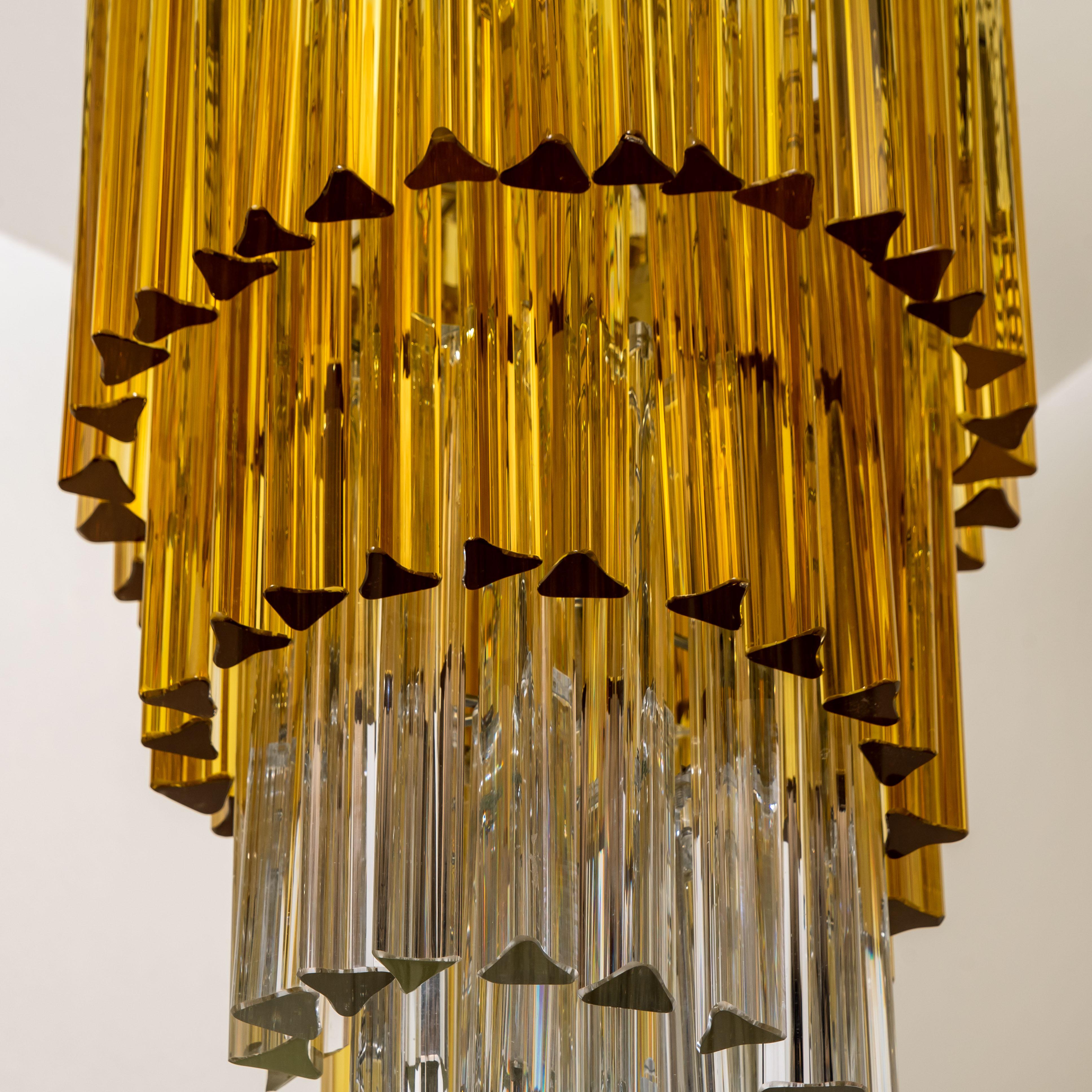 Spiral Murano Glass Chandelier by Venini In Good Condition For Sale In Rijssen, NL