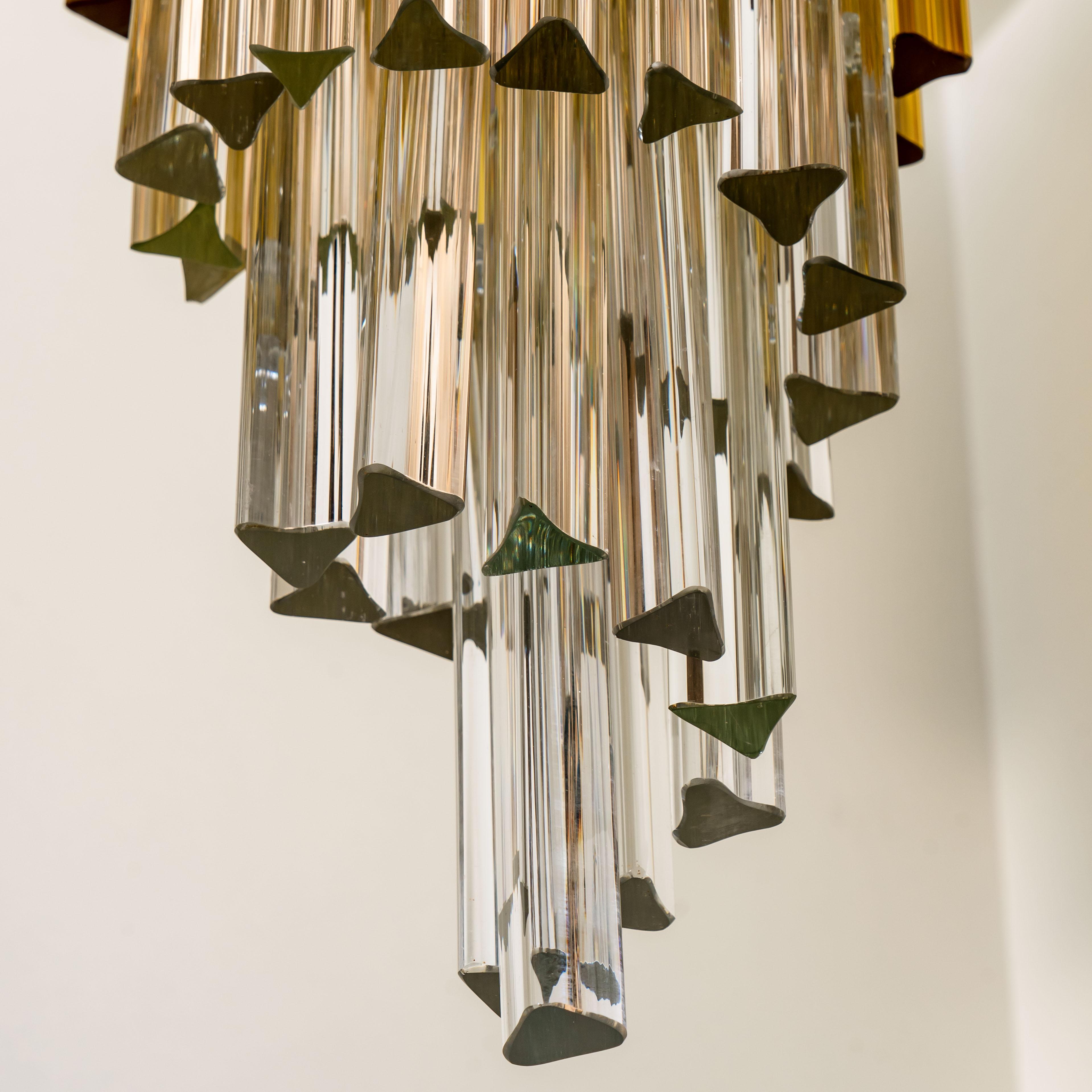 Cristallo Lampadario Spiral in vetro di Murano di Venini in vendita