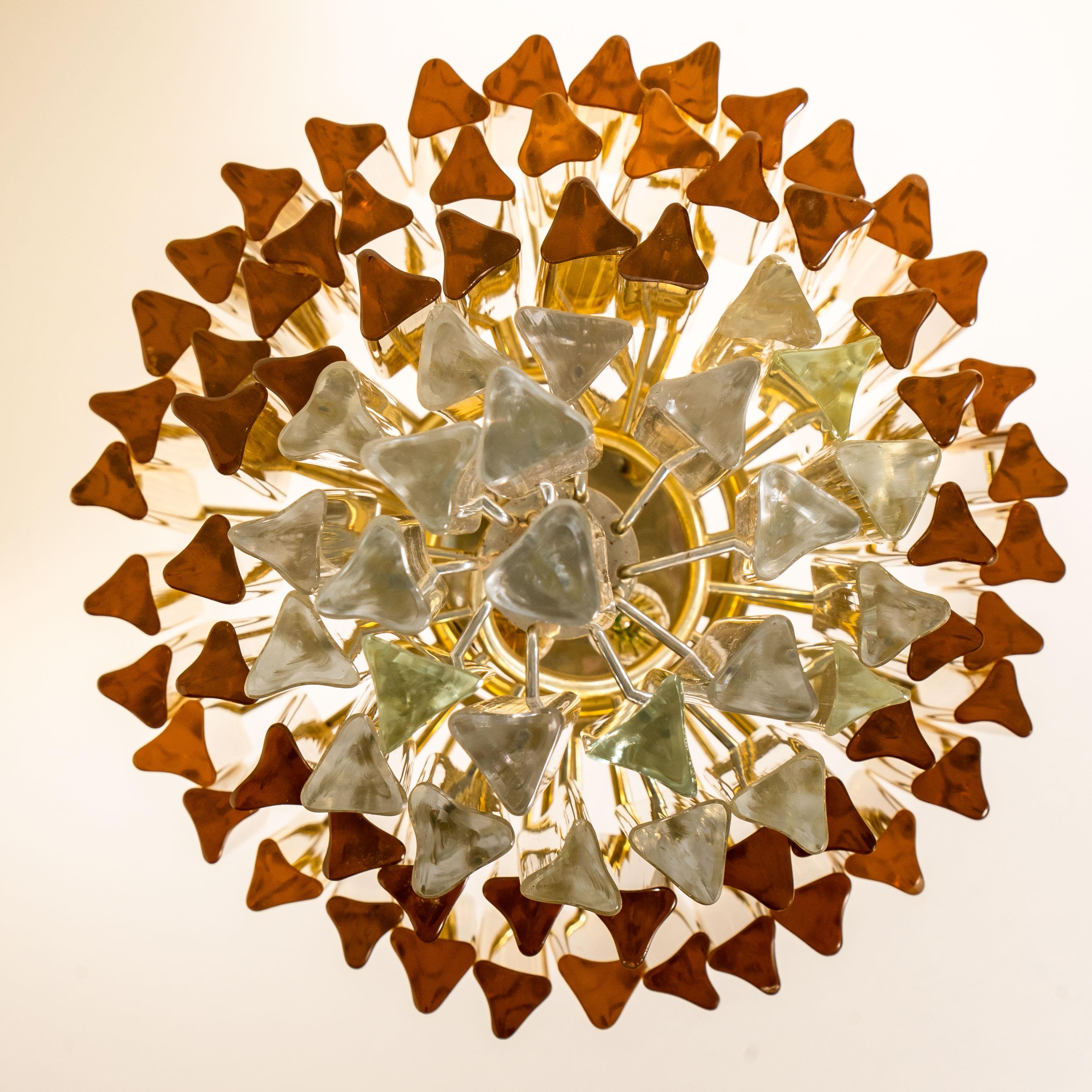 Lustre en verre de Murano en forme de spirale par Venini en vente 1