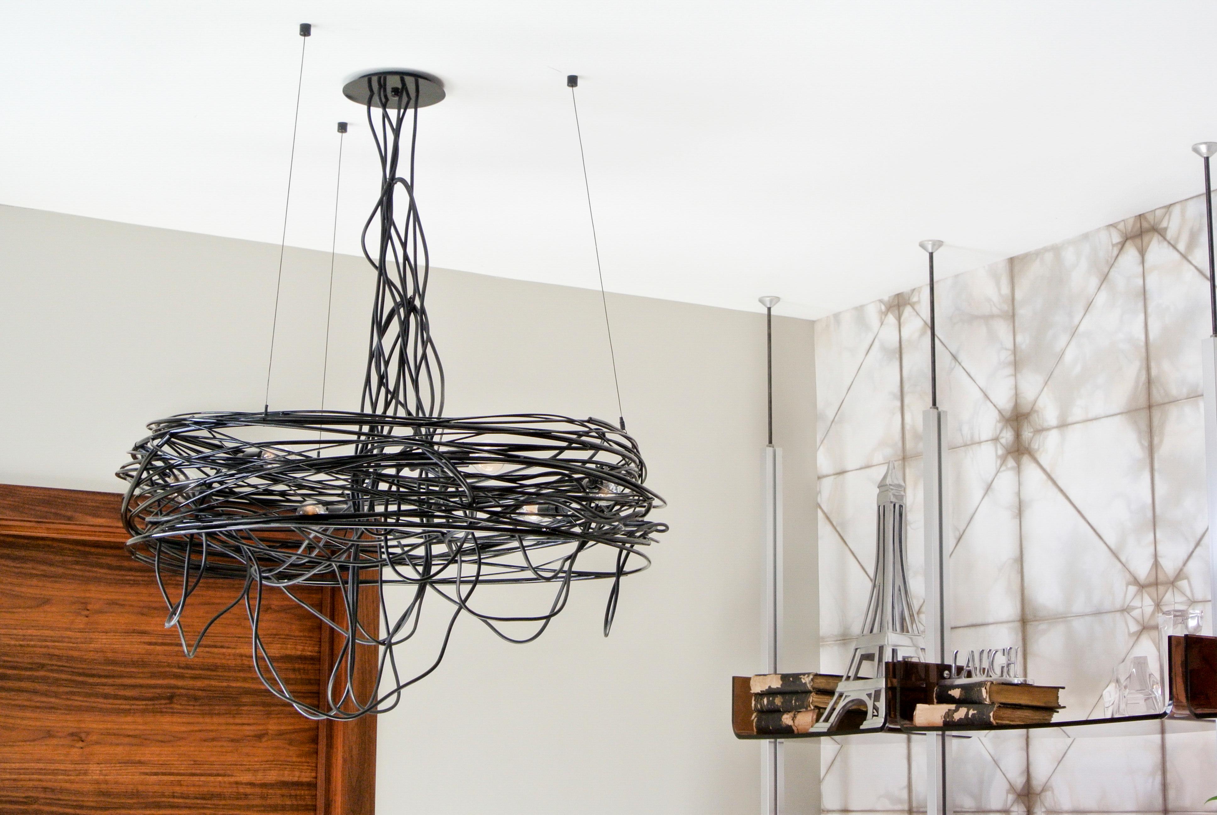 Spiral Nest Chandelier, Hand-Spun Steel In New Condition For Sale In Toronto, CA