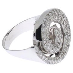 Spiral Pavé Diamond 18K White Gold Ring