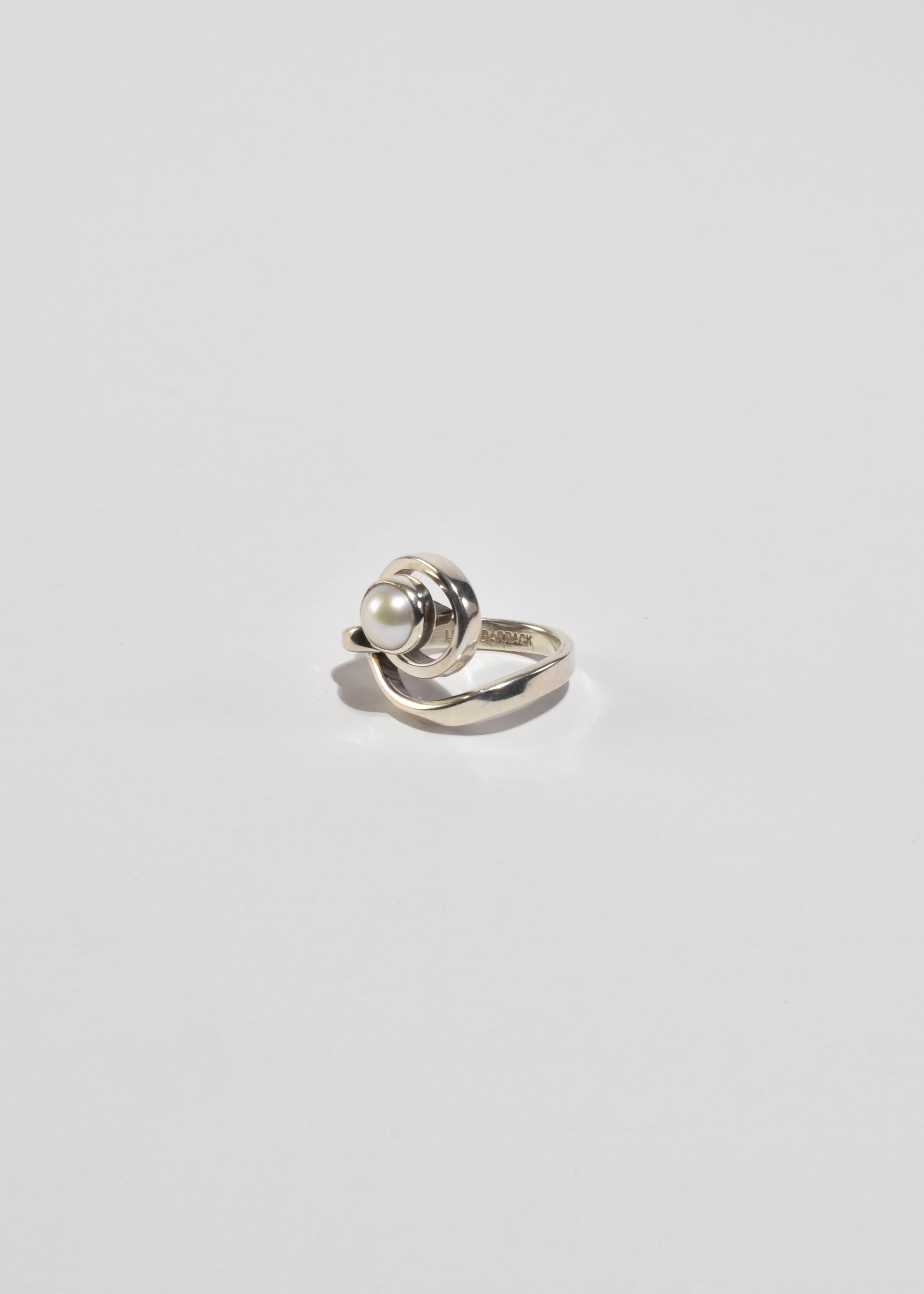 Cabochon Spiral Pearl Ring For Sale