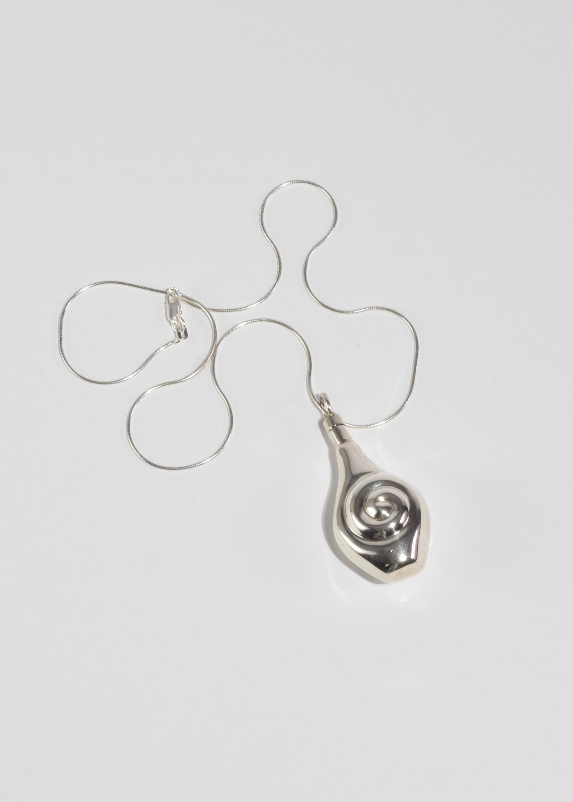 Women's or Men's Spiral Perfume Pendant Necklace