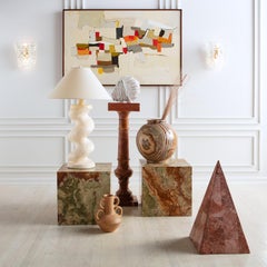 Spiral Plaster Table Lamp in the Style of Michael Taylor