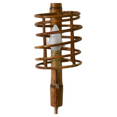 Spiral Rattan Sconce Lamp Mid century Modern