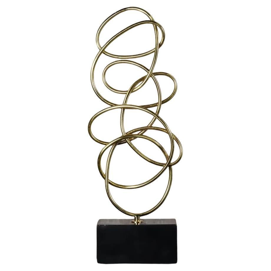 Spiral Sculpture in Gilded Bronze, Contemporary Style