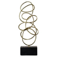Spiral Sculpture in Gilded Bronze, Contemporary Style