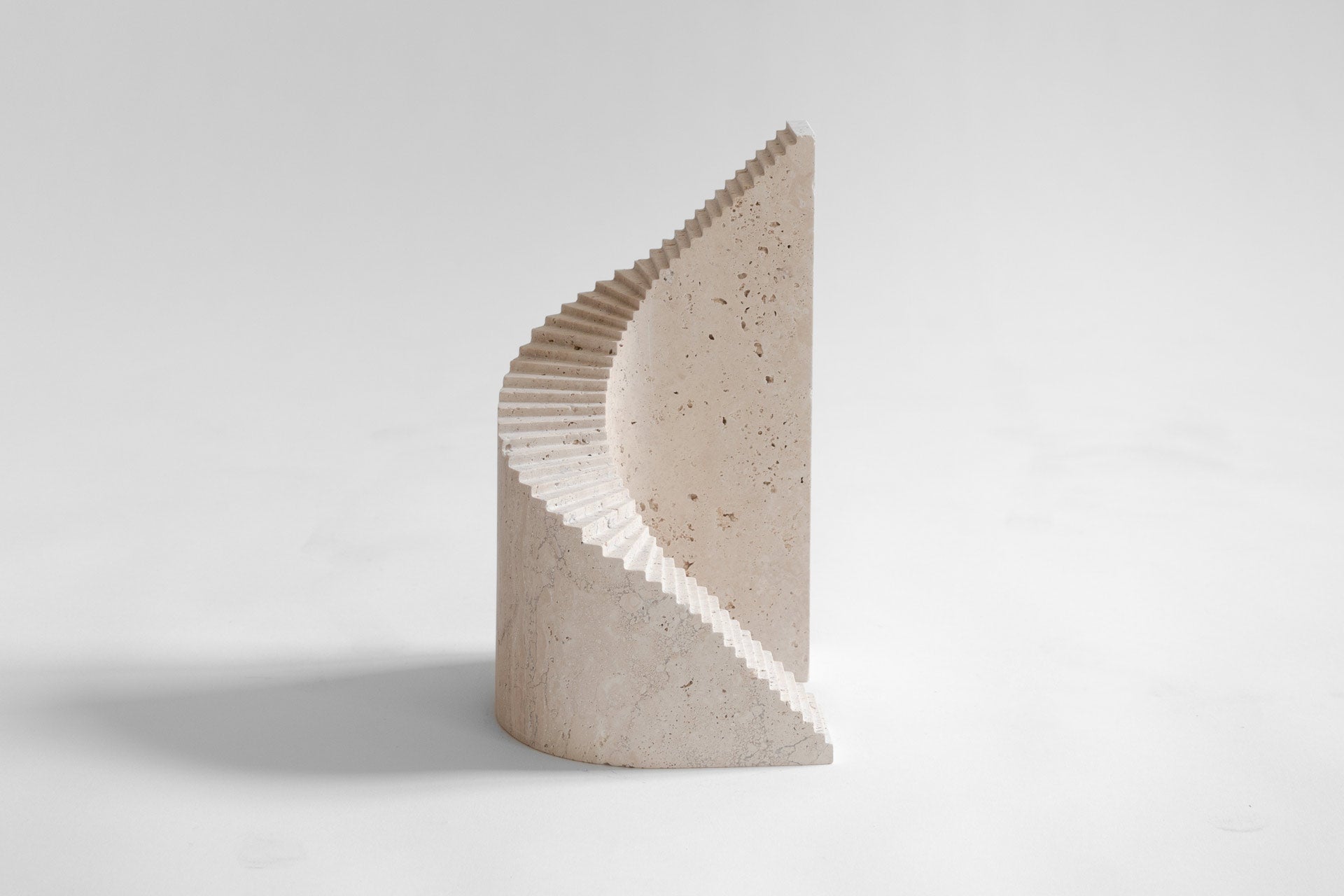 Spiral Sculpture  in Travertine Stone Handcrafted in Portugal by Origin Made For Sale