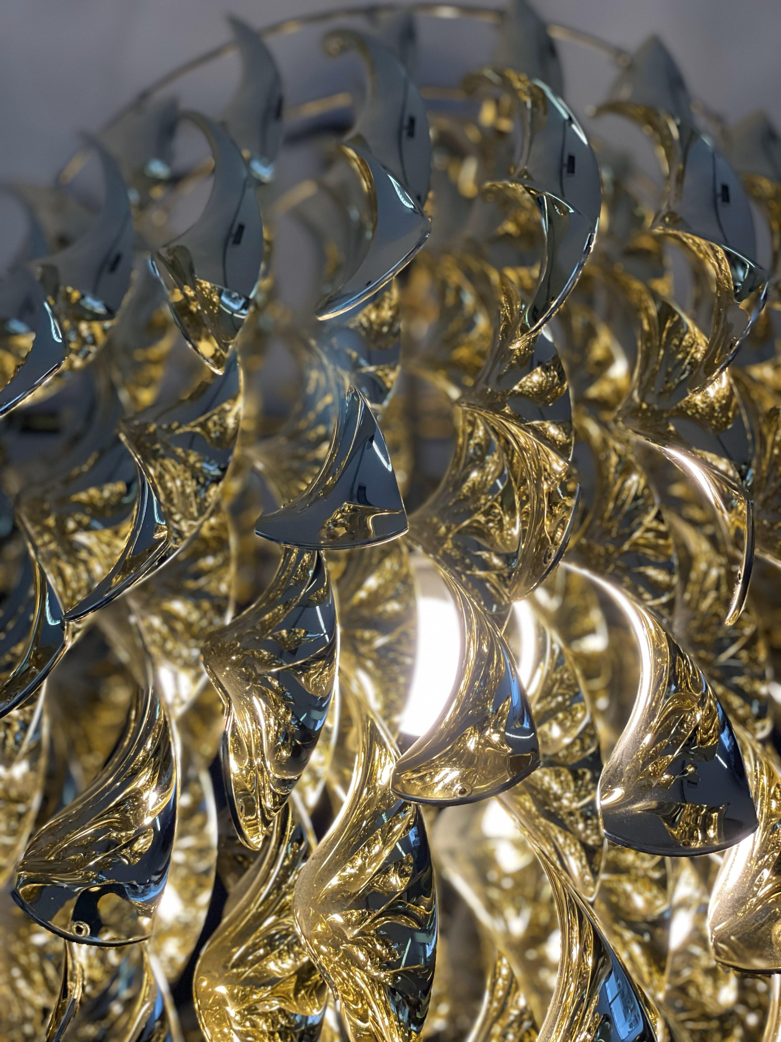 20th Century Spiral SP01 Gold Lamp by Verner Panton