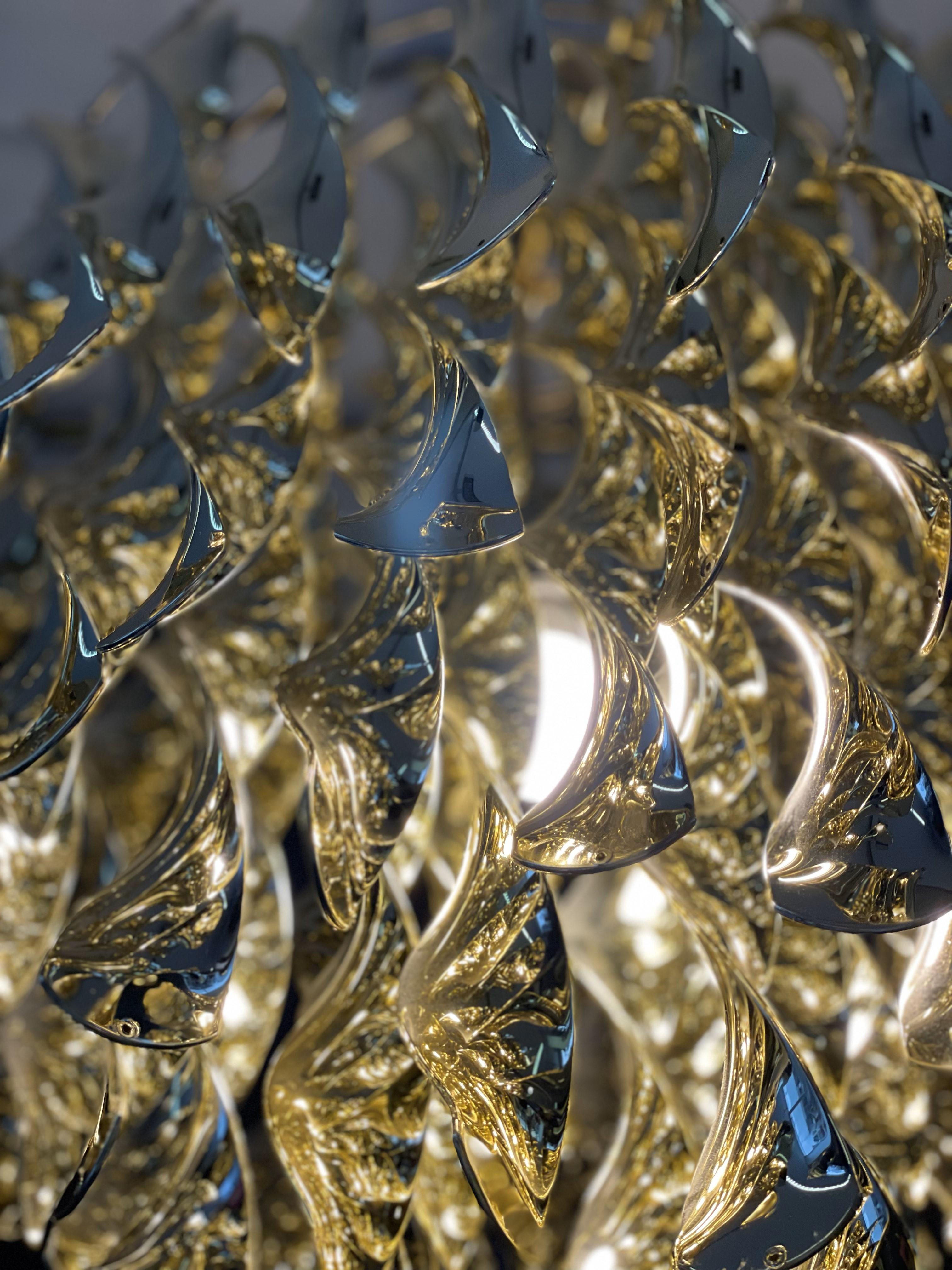 Plastic Spiral SP01 Gold Lamp by Verner Panton
