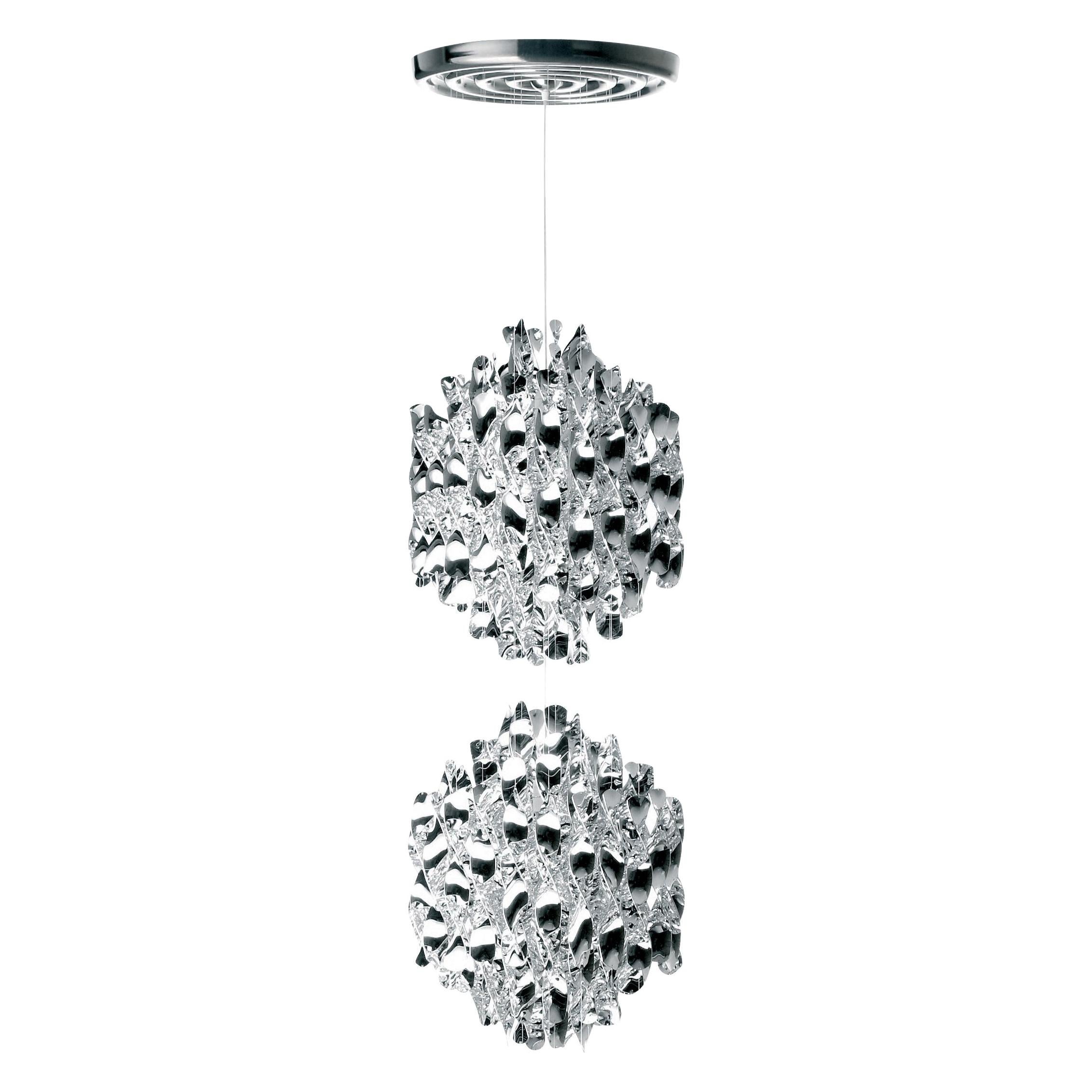 Lámpara colgante Spiral SP2 en cromo de Verner Panton en venta