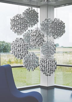 Lampada a sospensione Spiral SP3 in cromo di Verner Panton