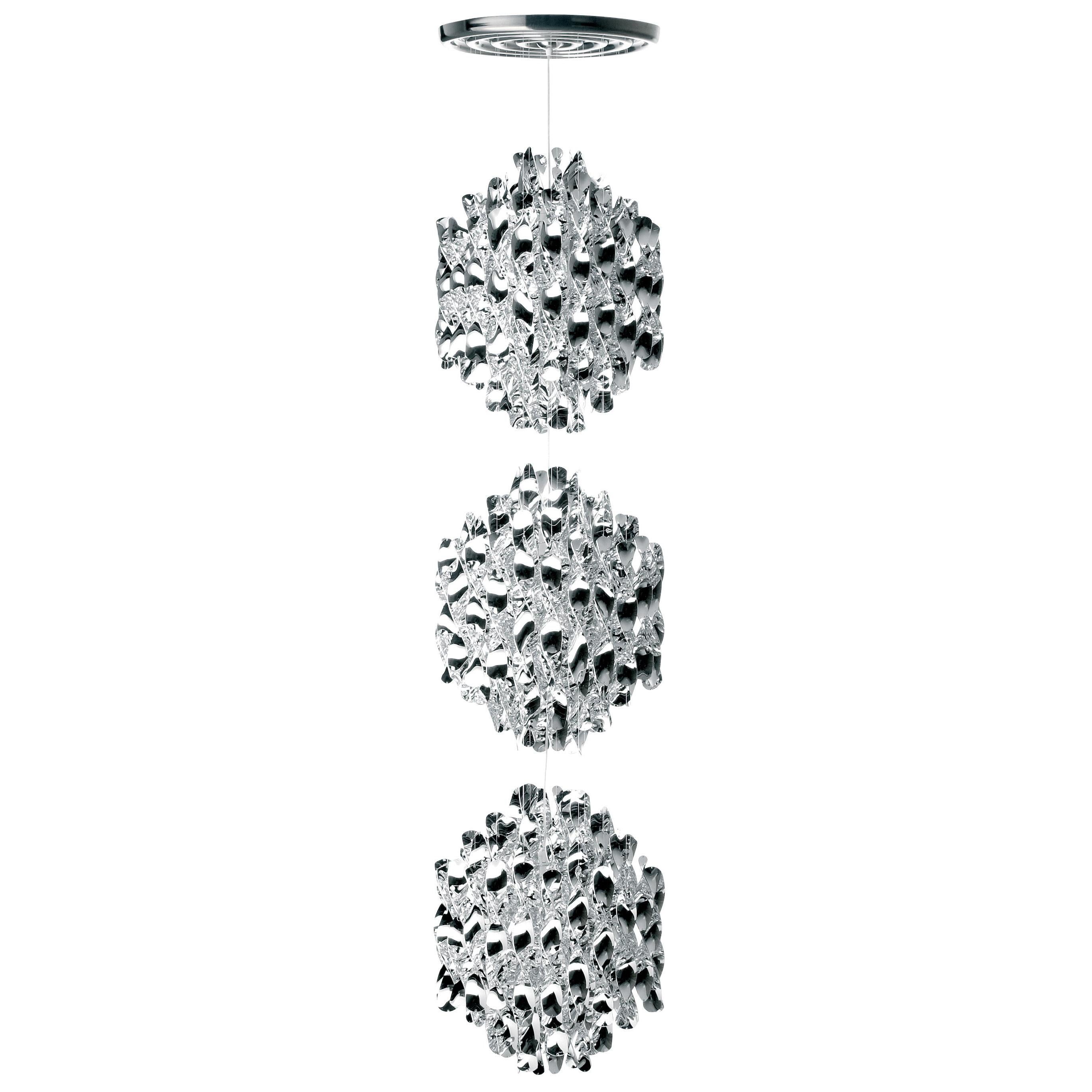 Lámpara colgante Spiral SP3 en cromo de Verner Panton