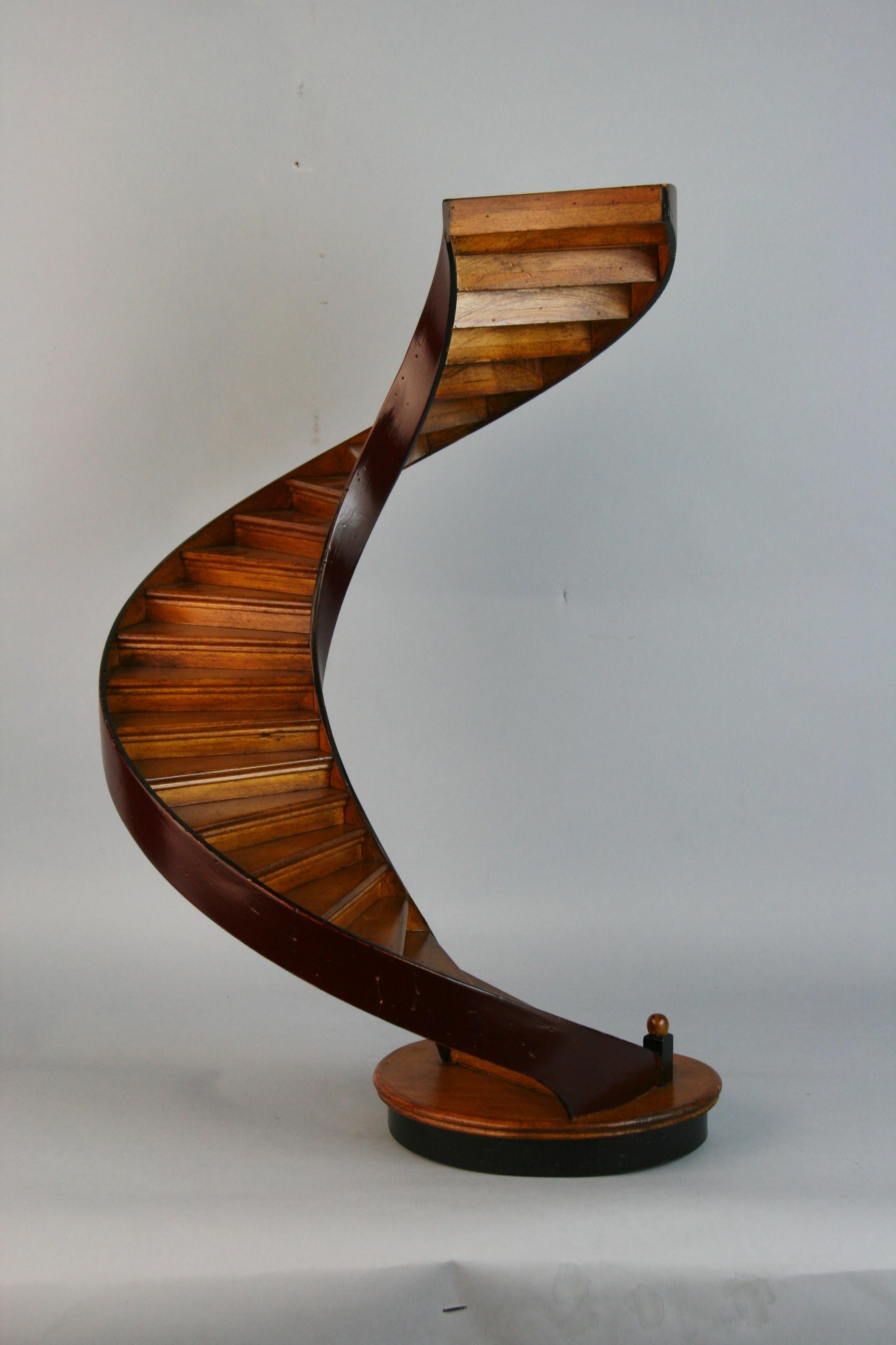 1152 Hand crafted hardwood spiral architectural model.