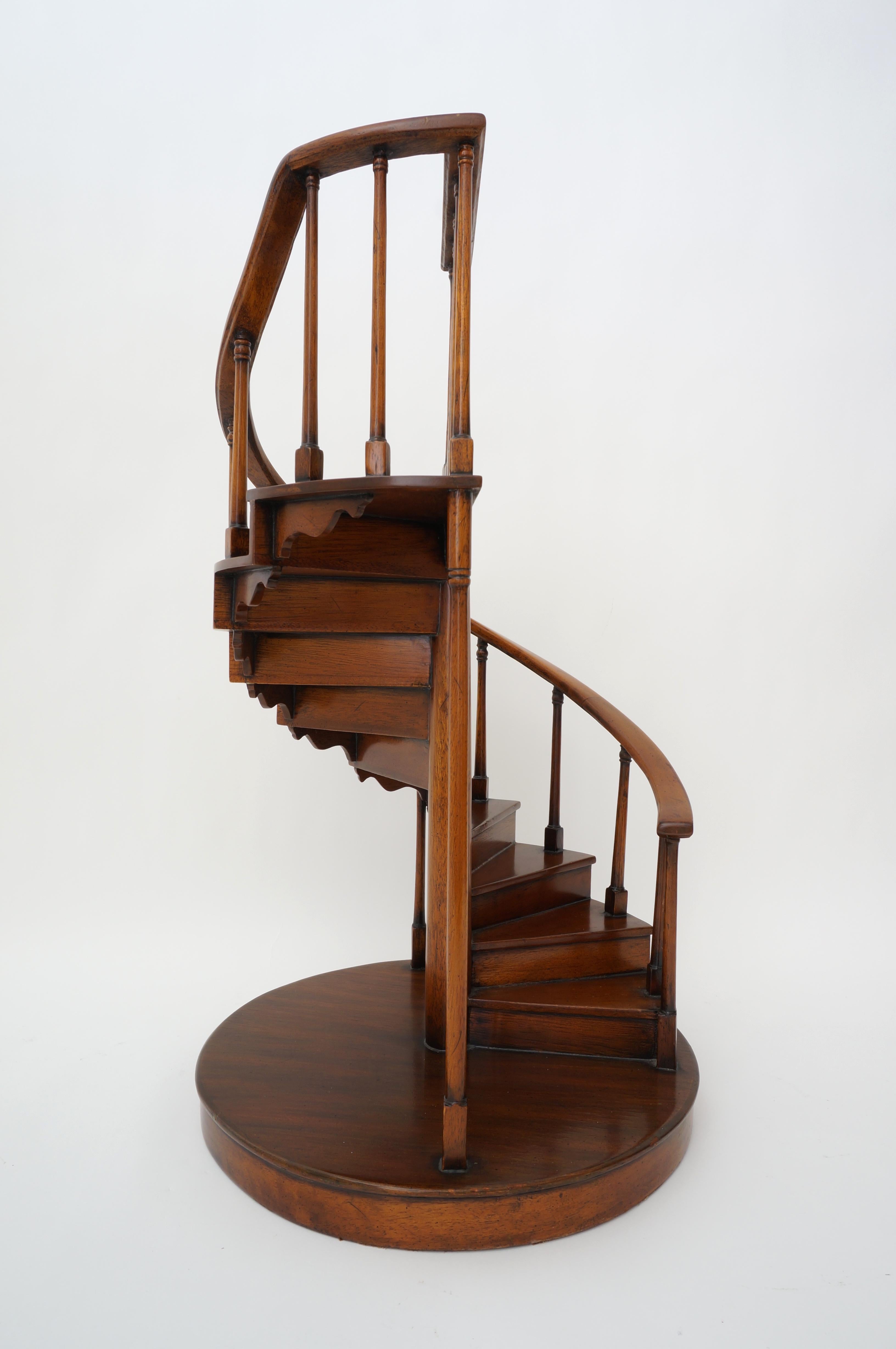 Organic Modern Spiral Staircase Architectural Model in Mahogany