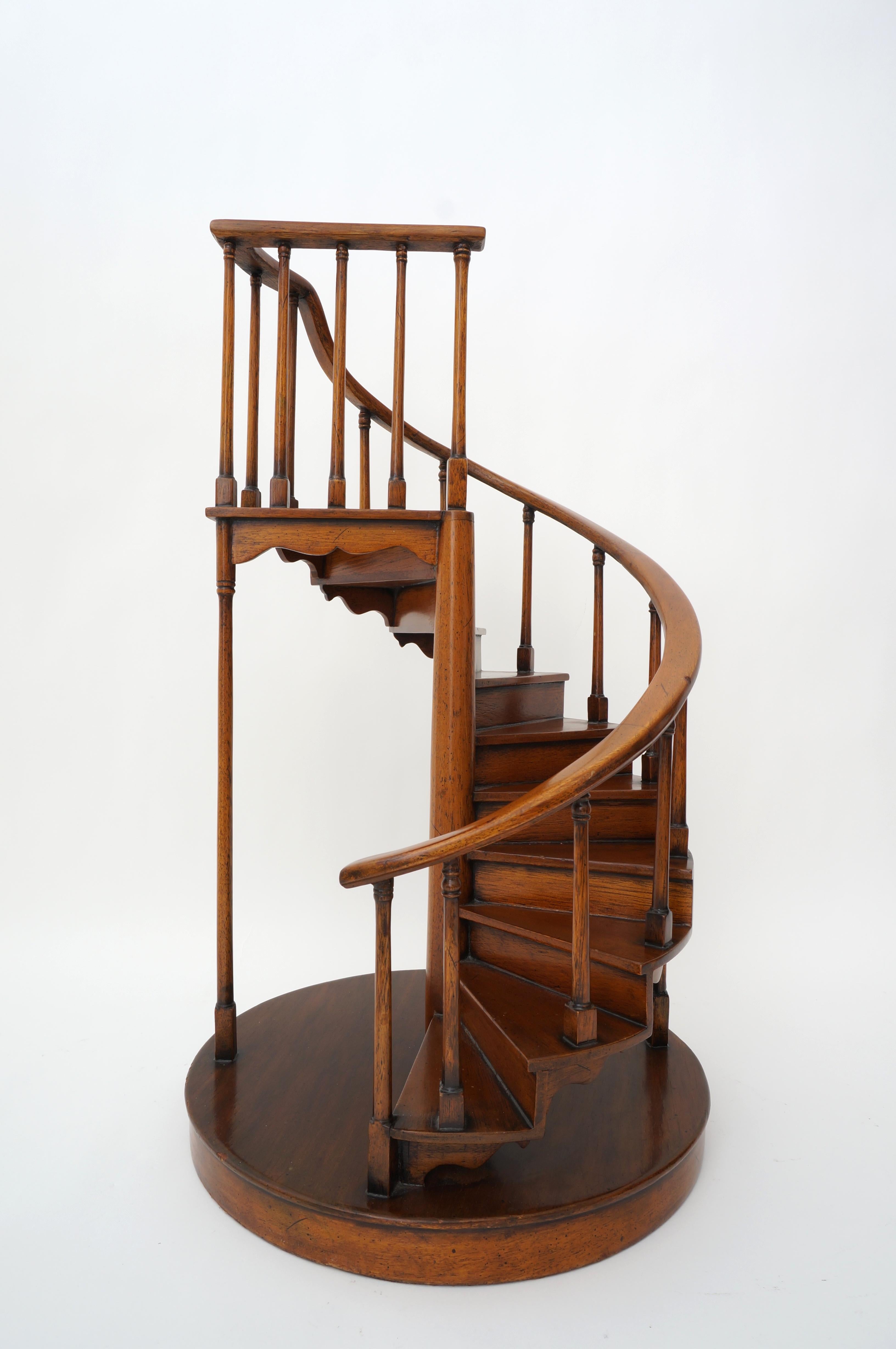 American Spiral Staircase Architectural Model in Mahogany