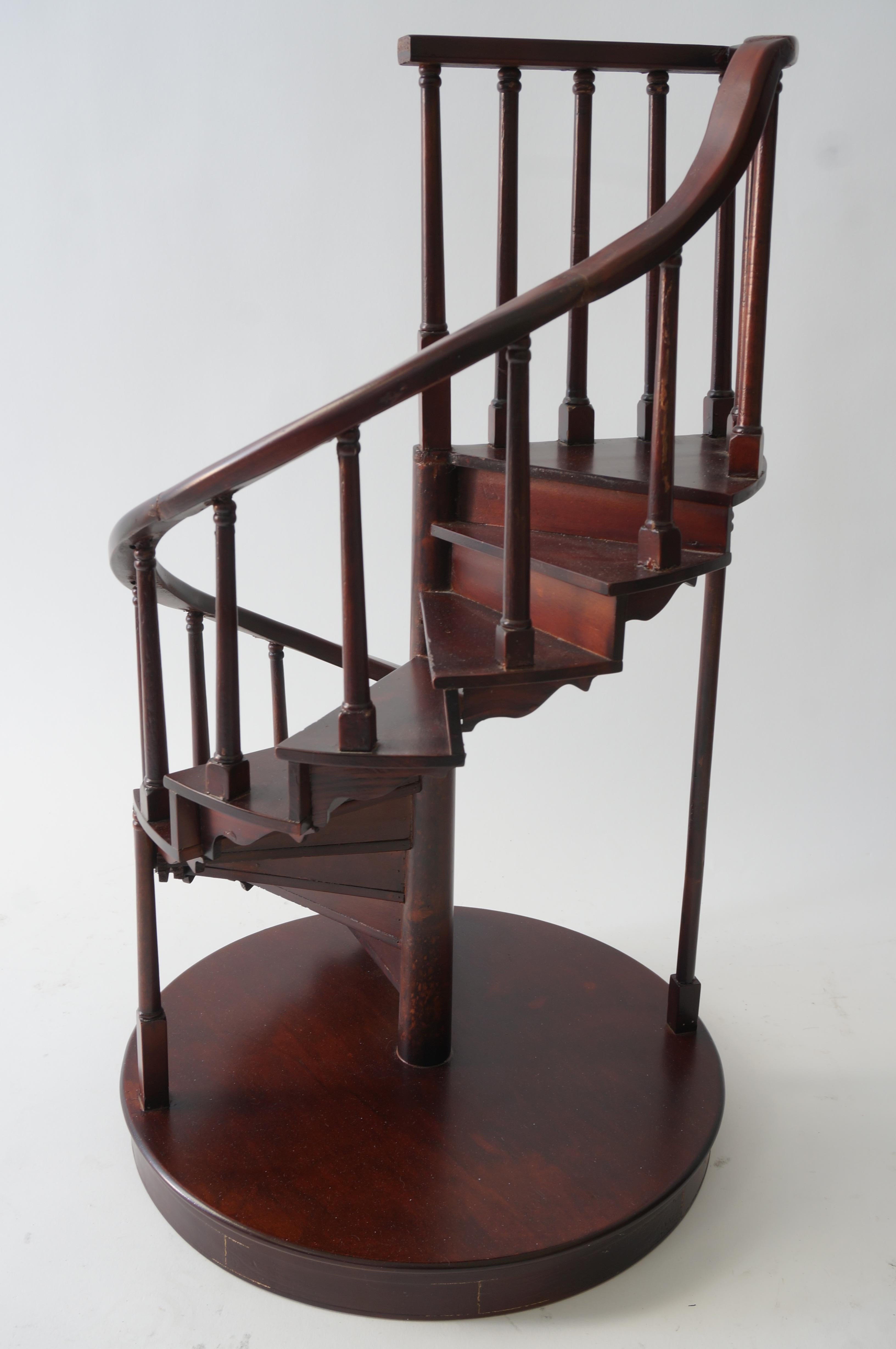 American Spiral Staircase Architectural Model in Mahogany