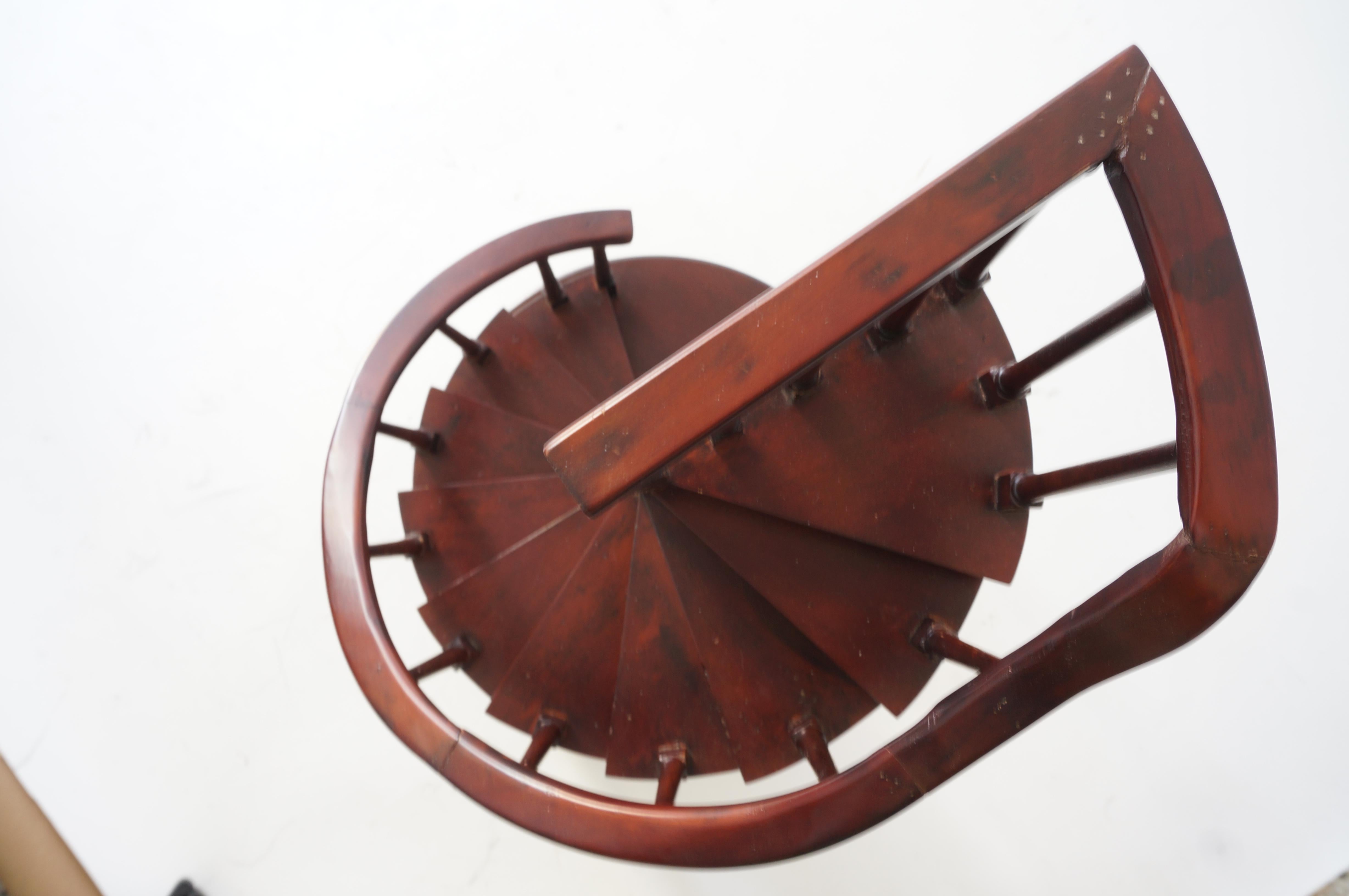 20th Century Spiral Staircase Architectural Model in Mahogany