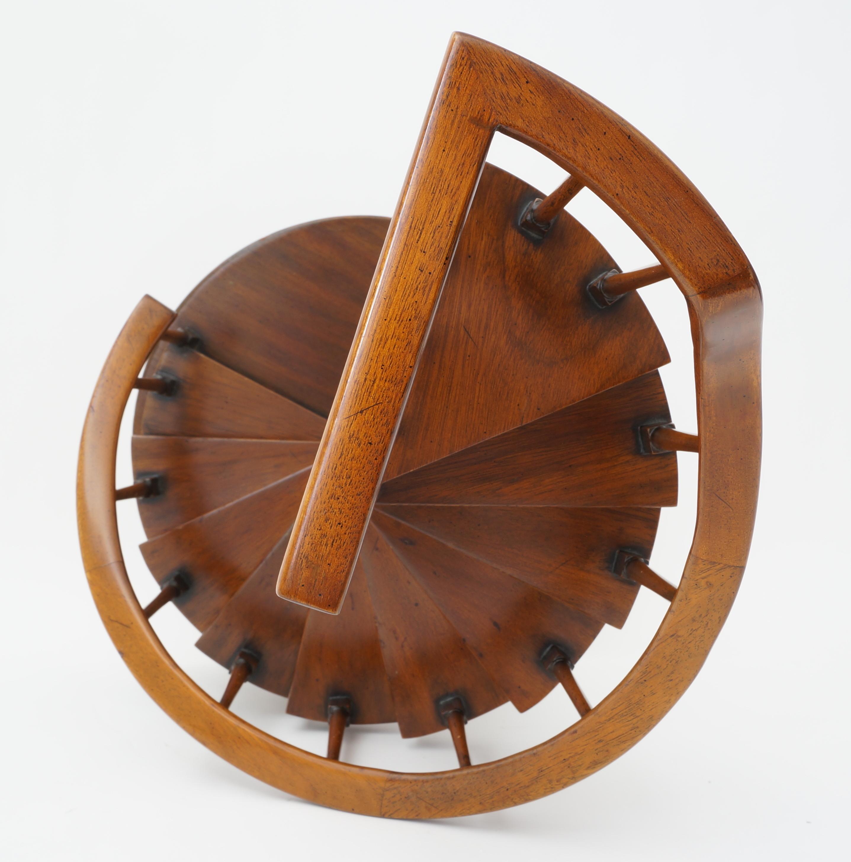 Spiral Staircase Architectural Model in Mahogany 1