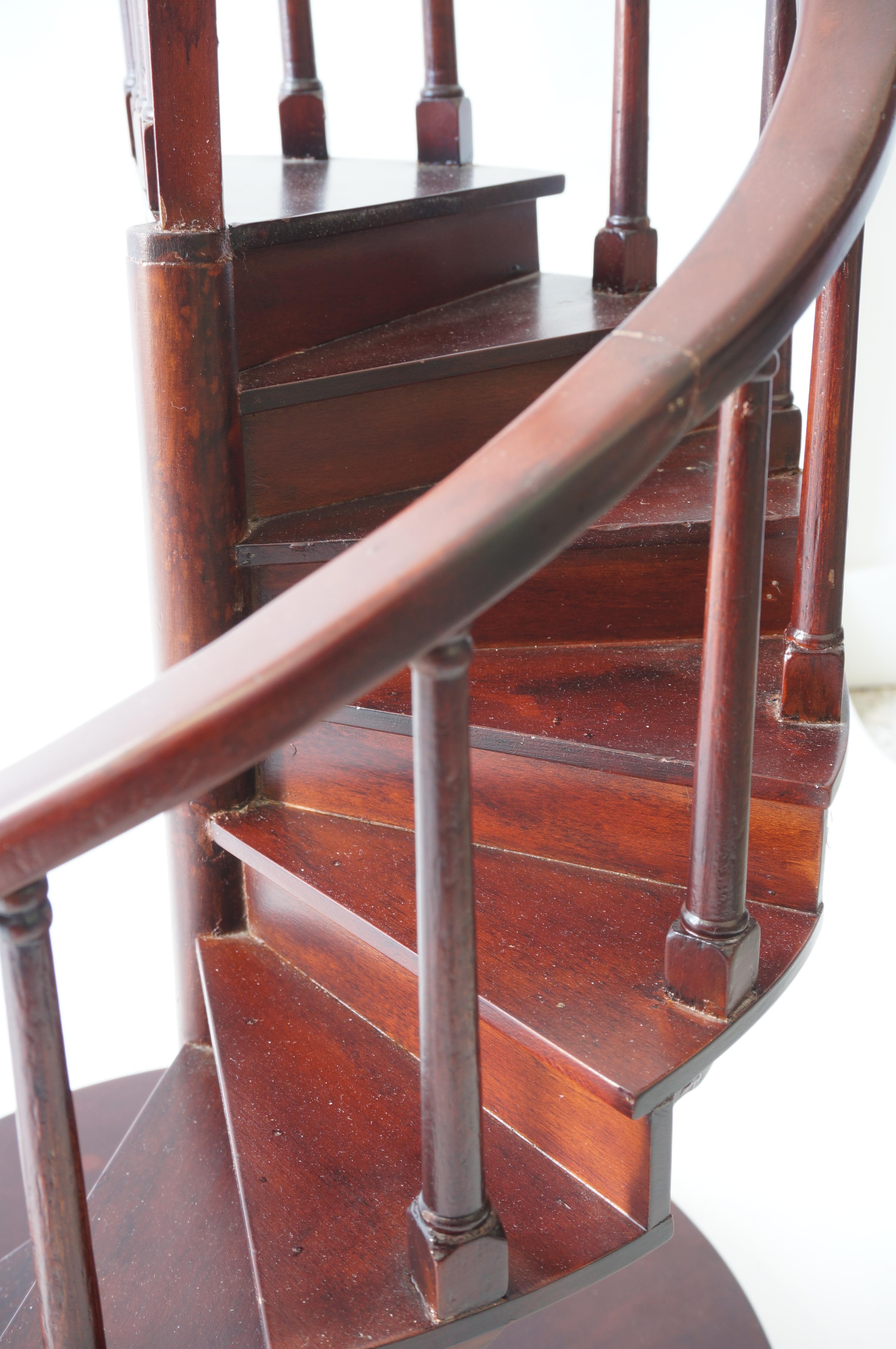 Spiral Staircase Architectural Model in Mahogany 2