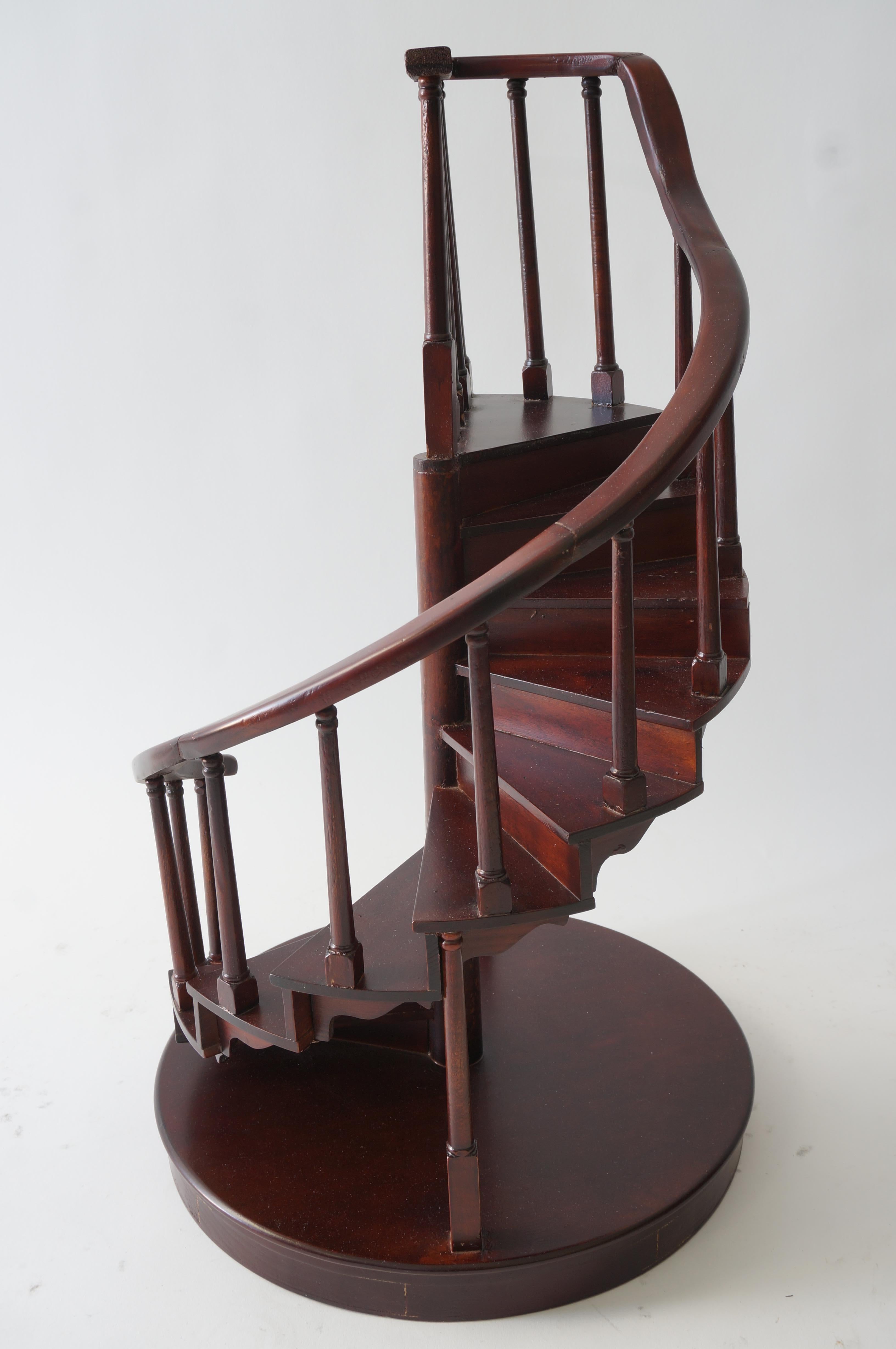 Spiral Staircase Architectural Model in Mahogany 3