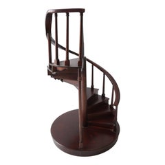 Vintage Spiral Staircase Architectural Model in Mahogany