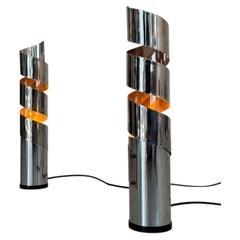 Spiral Table Lamp, Chrome Steel, Italy, 1970s