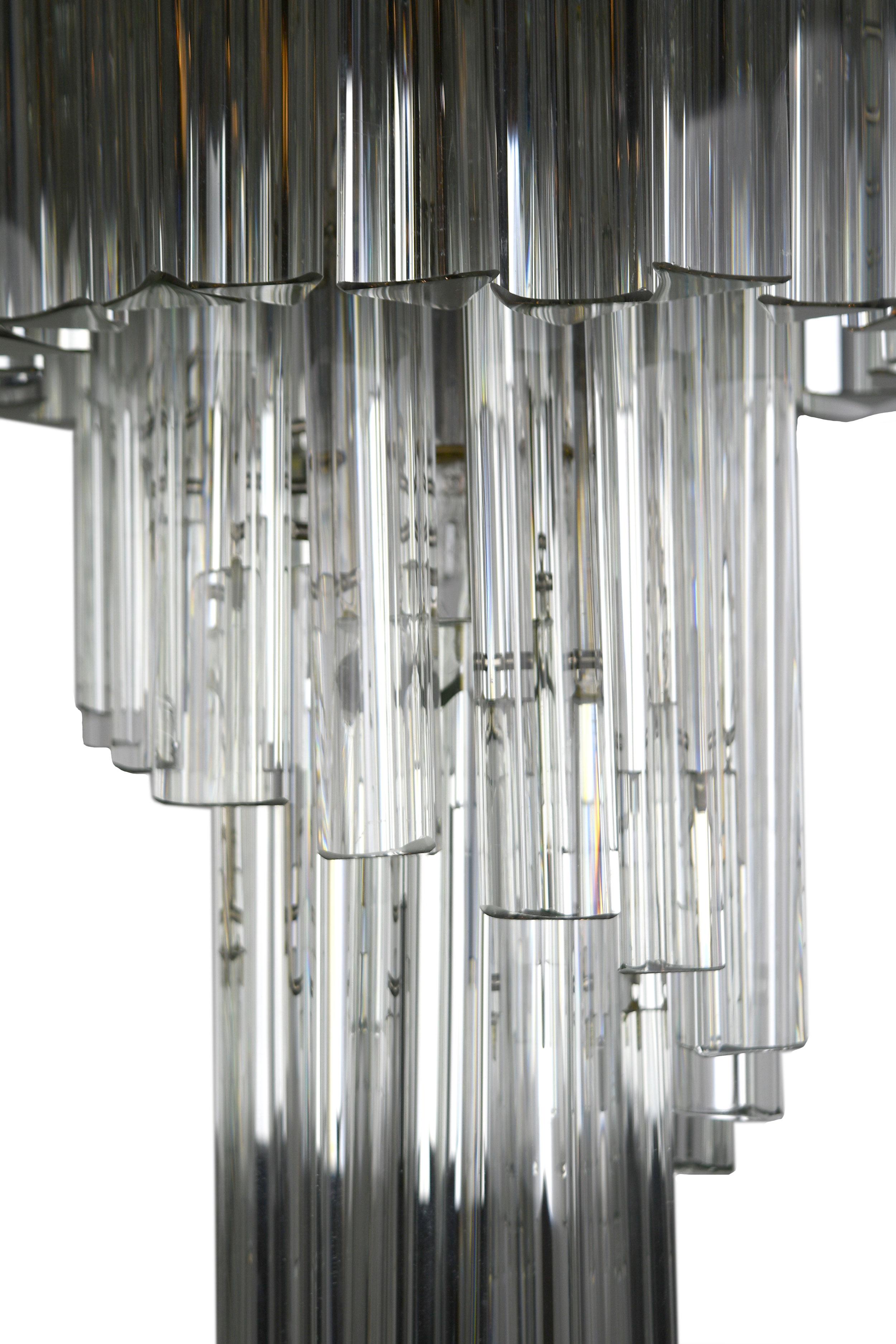 Crystal Spiral Venini Chandelier For Sale