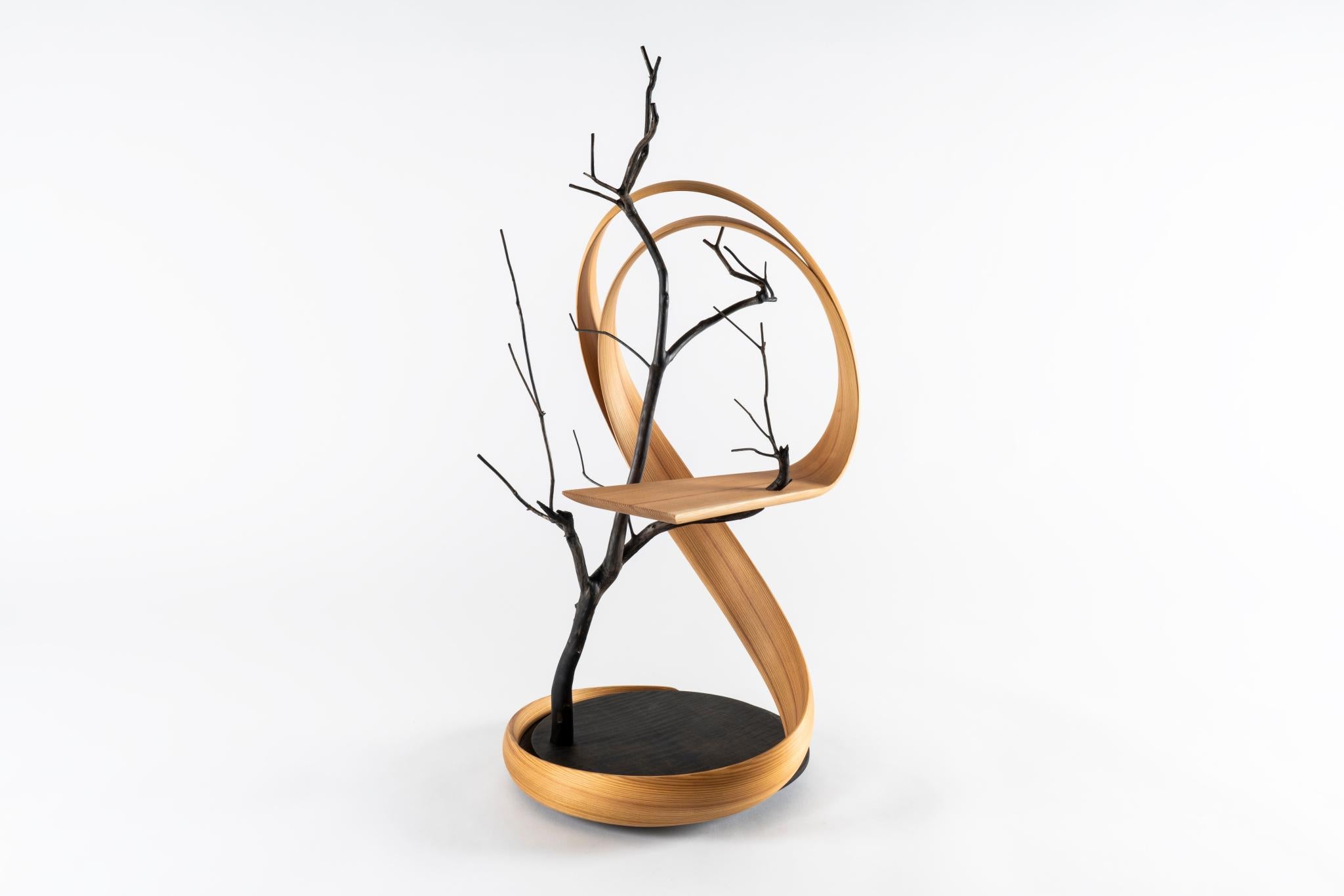 Modern Spiral5 Kenta Hirai Japanese Contemporary Bentwood Sculpture