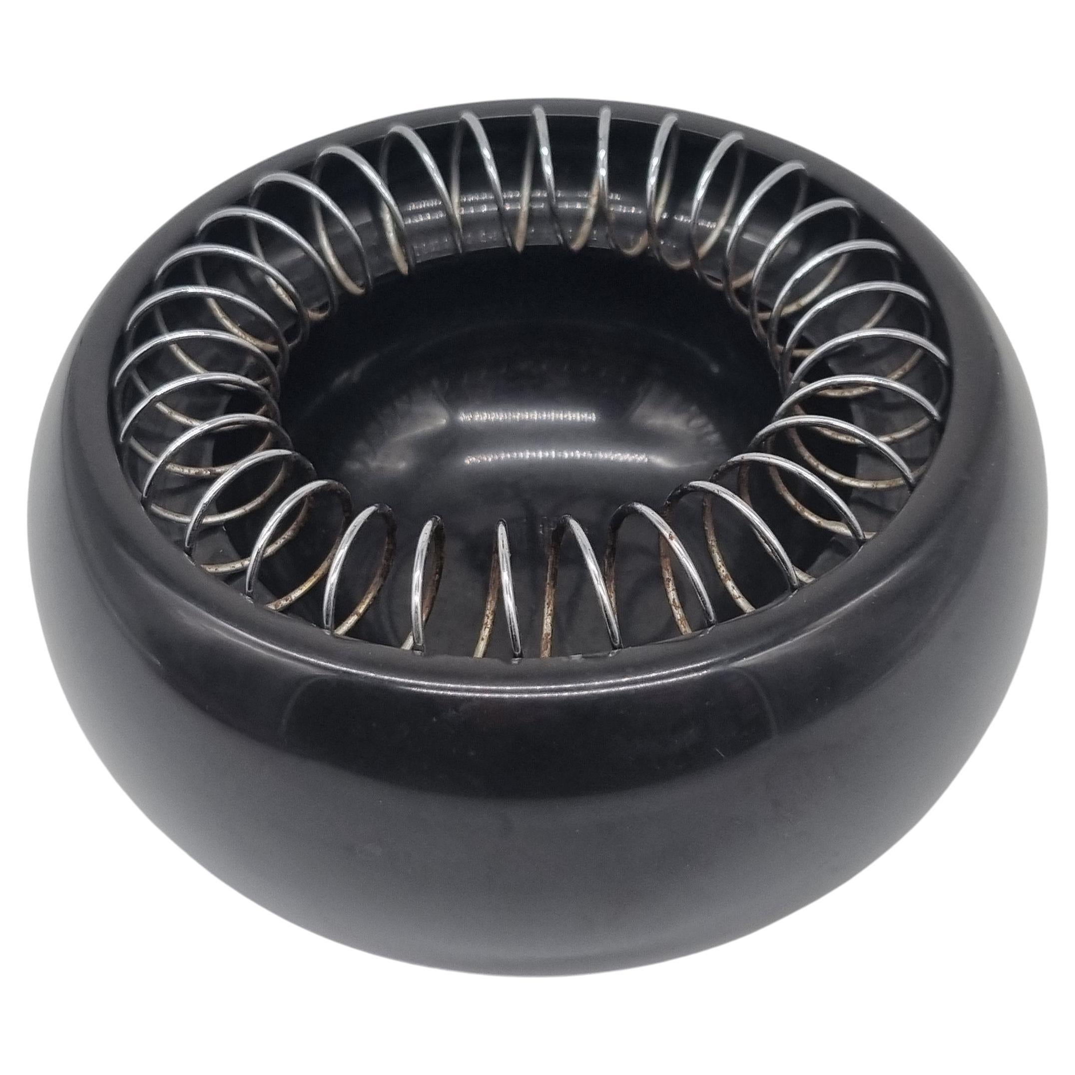 Spirale ashtray in black marble by Achille Castiglioni, 1970s For Sale
