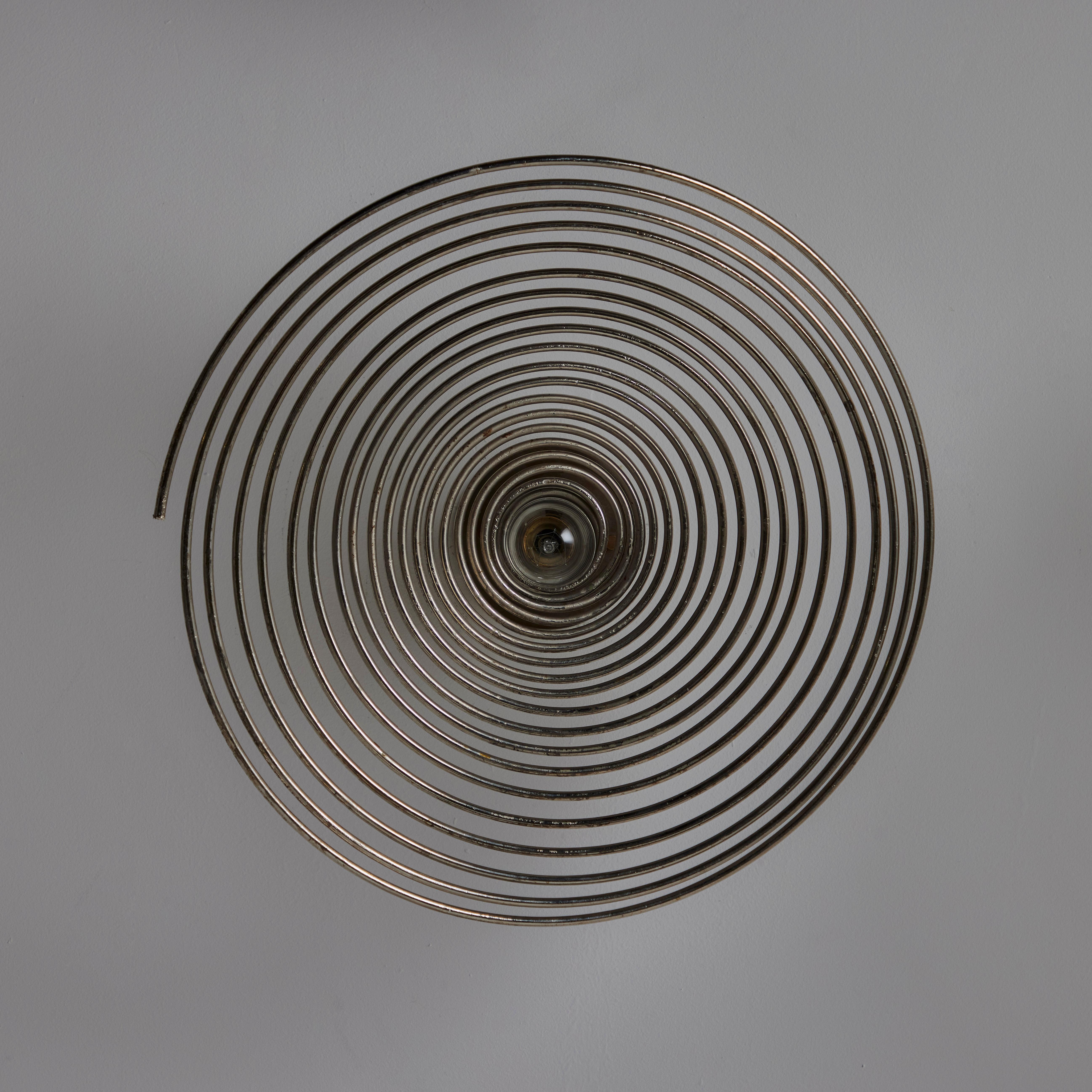 Single 'Spirali' Ceiling or Wall Light by Angelo Mangiarotti for Candle For Sale 1