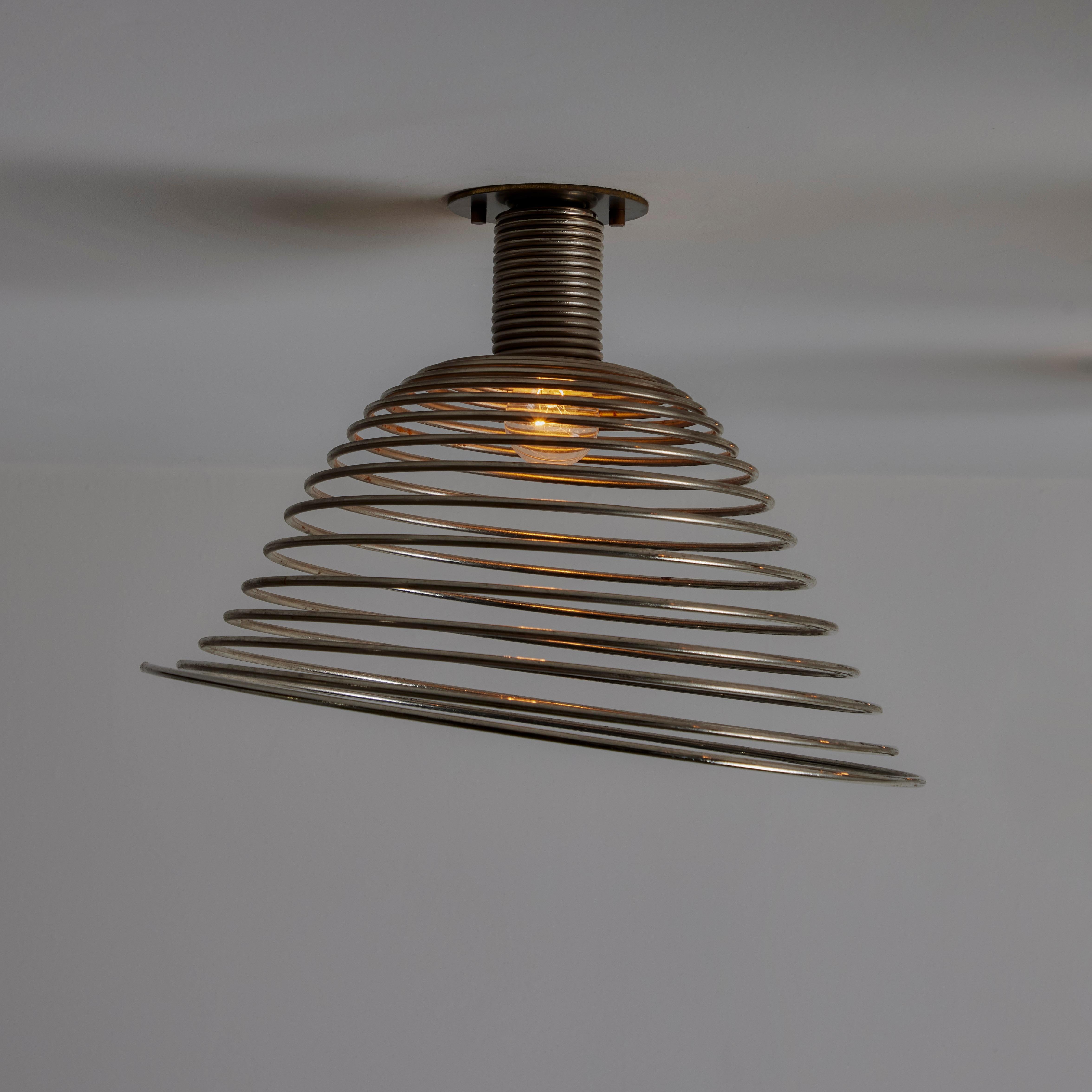 Patinated Single 'Spirali' Ceiling or Wall Light by Angelo Mangiarotti for Candle For Sale