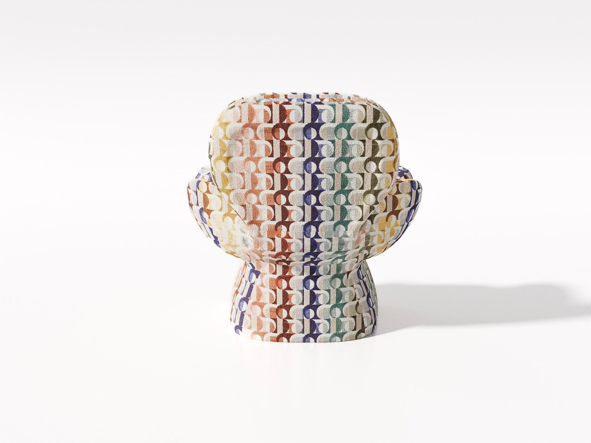 Modern Spirale Chair in 'Abondance' Fabric Upholstery by Alexandre Ligios, Organic For Sale