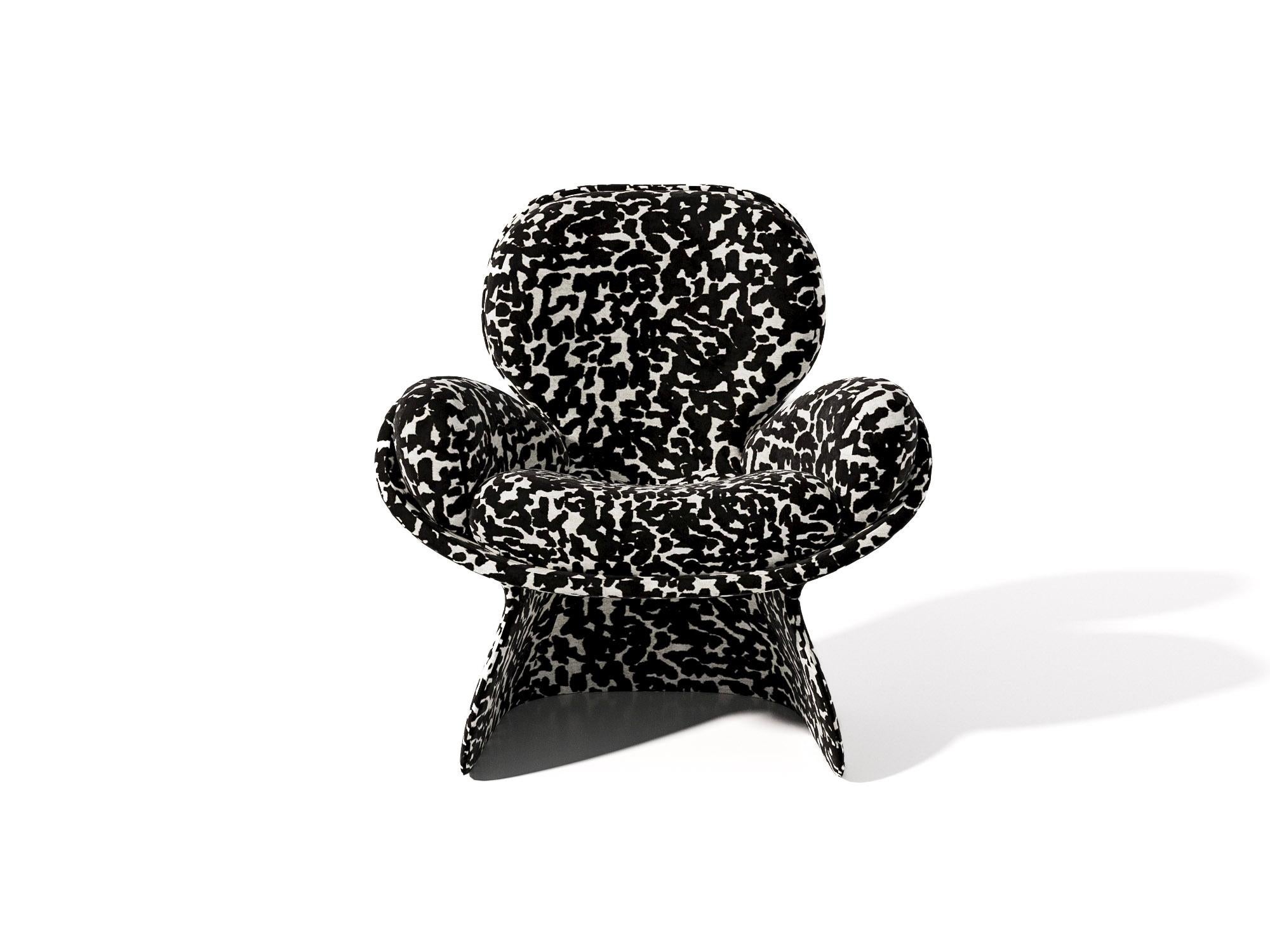 Modern Spirale Chair in Ocema 'Black' Fabric Upholstery by Alexandre Ligios, Organic For Sale