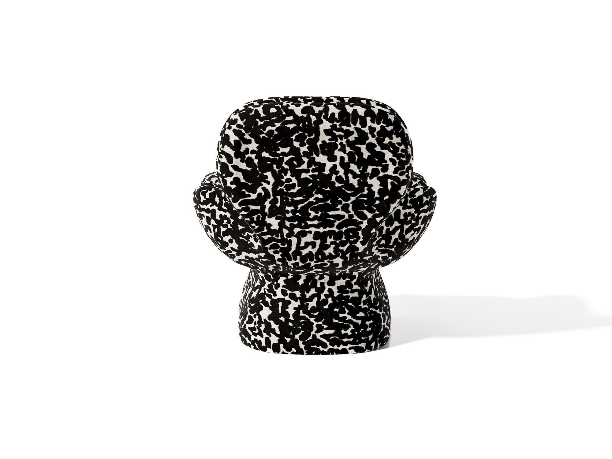 Moroccan Spirale Chair in Ocema 'Black' Fabric Upholstery by Alexandre Ligios, Organic For Sale