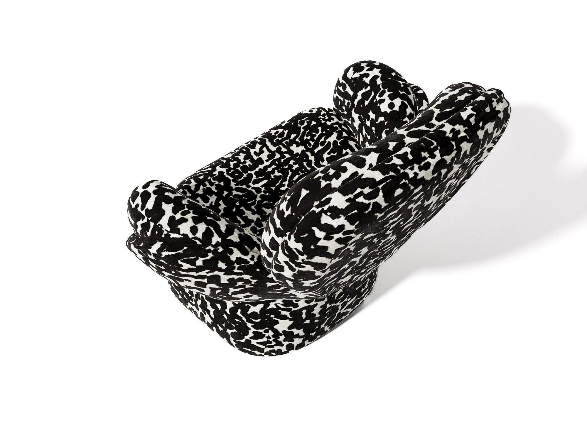 Spirale Chair in Ocema 'Black' Fabric Upholstery by Alexandre Ligios, Organic In New Condition For Sale In New York, NY