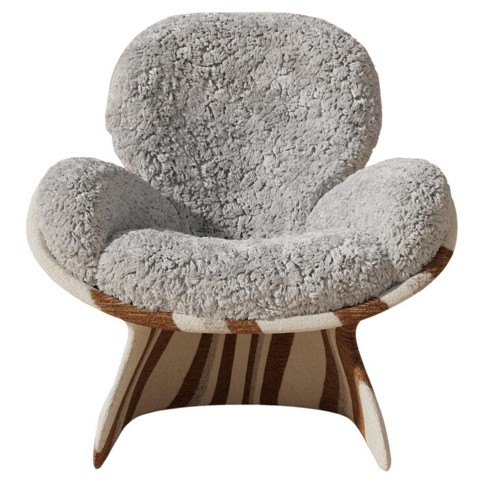Spirale Chair in 'Slalom' Fabric Upholstery by Alexandre Ligios, Organic Curves For Sale