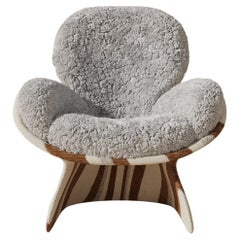 Spirale Chair in 'Slalom' Fabric Upholstery by Alexandre Ligios, Organic Curves