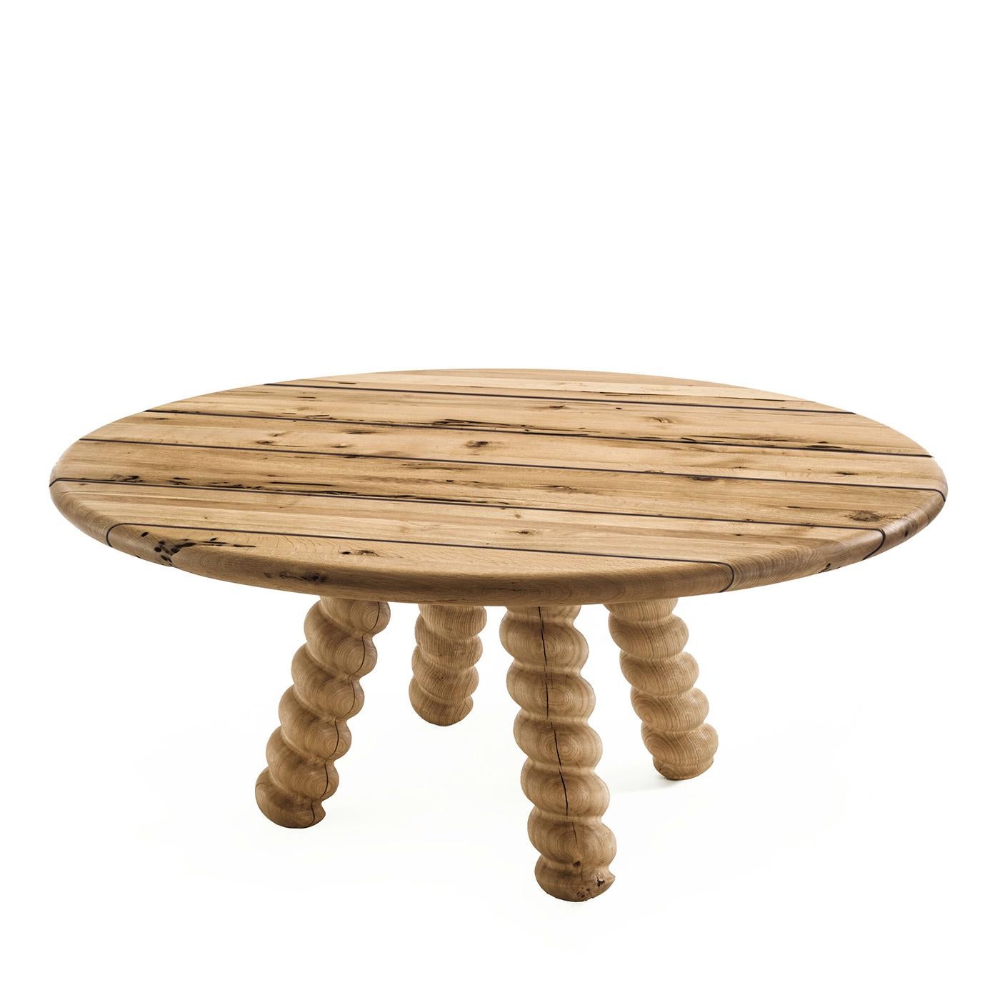 Dining table spirale with all structure
in solid raw oak. Table top made with solid
raw oak slats.
Diameter 200xH75cm, price: 18900,00€.
Also available in:
Diameter 180xH75cm, price: 16900,00€.
Diameter 160xH75cm, price: 14500,00€.
 