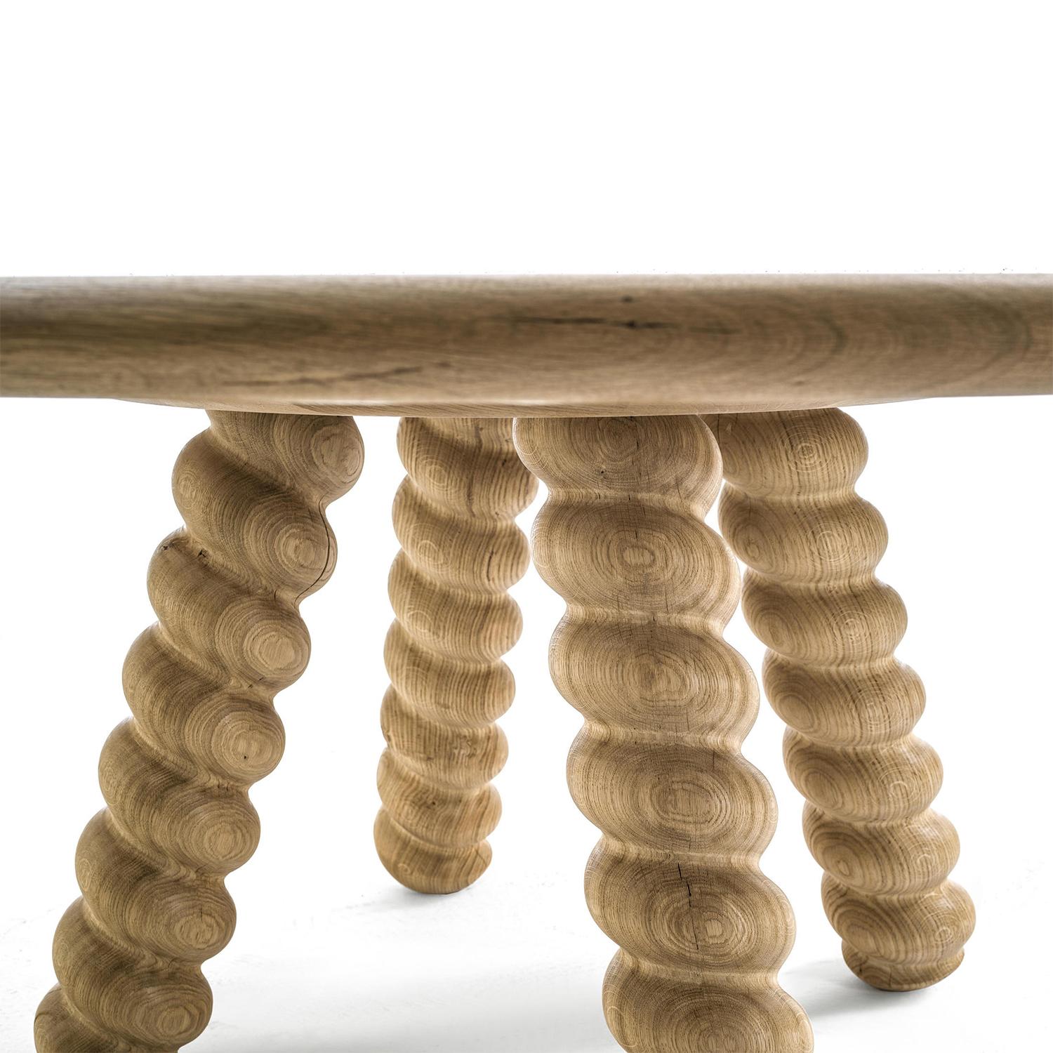 Hand-Crafted Spirale Dining Table in Solid Raw Oak