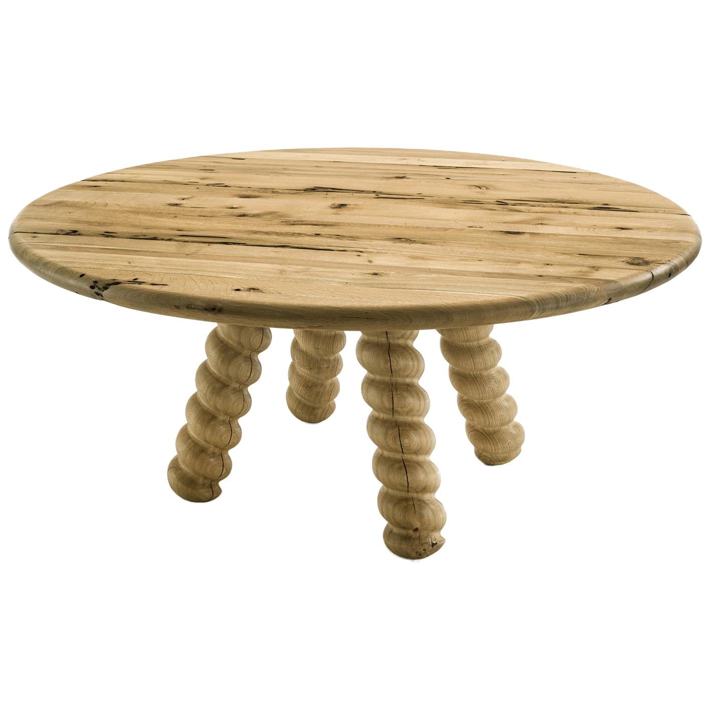 Spirale Dining Table in Solid Raw Oak