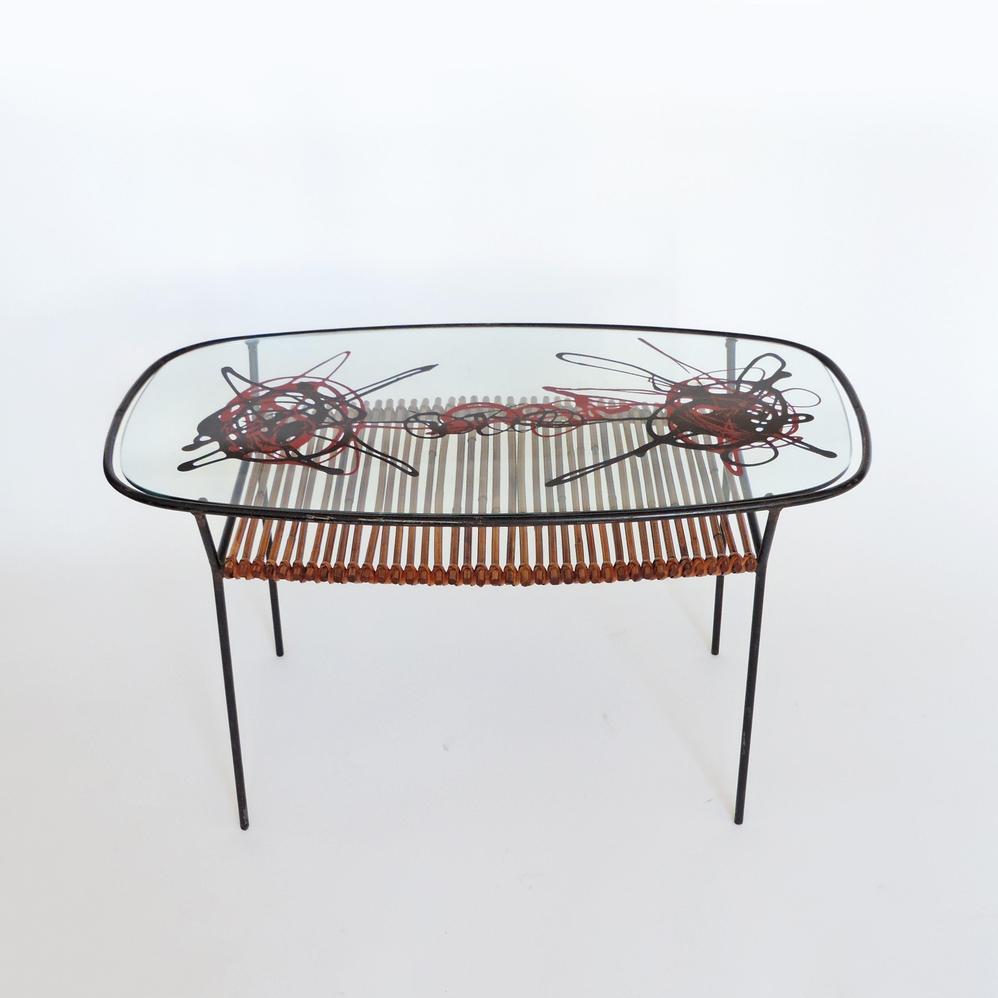 Italian Spirali Coffee Table by Spazialismo Artist Roberto Crippa, Italy, 1950s For Sale