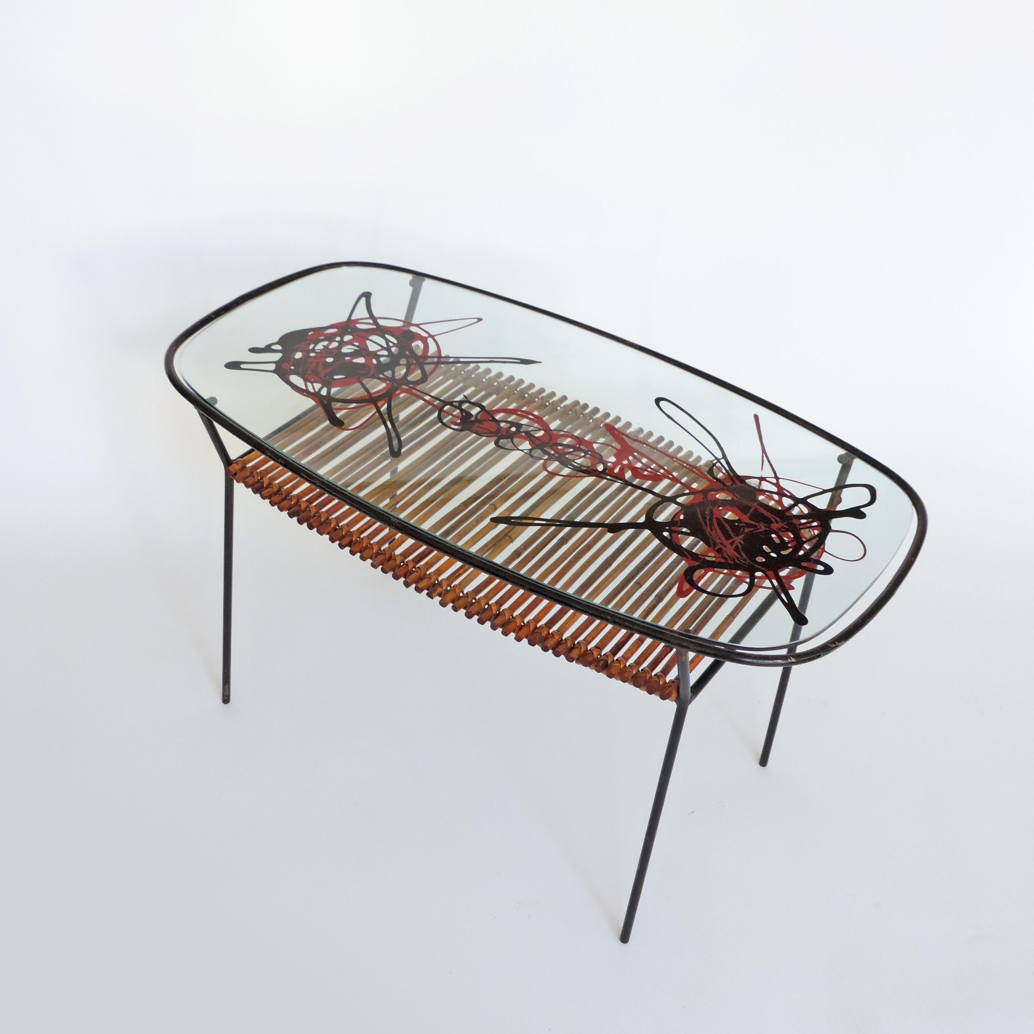 Metal Spirali Coffee Table by Spazialismo Artist Roberto Crippa, Italy, 1950s For Sale