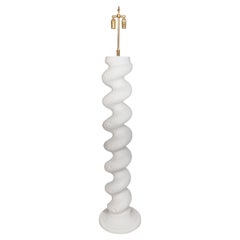 Spiraling Composition Floor Lamp with Brass Hardware