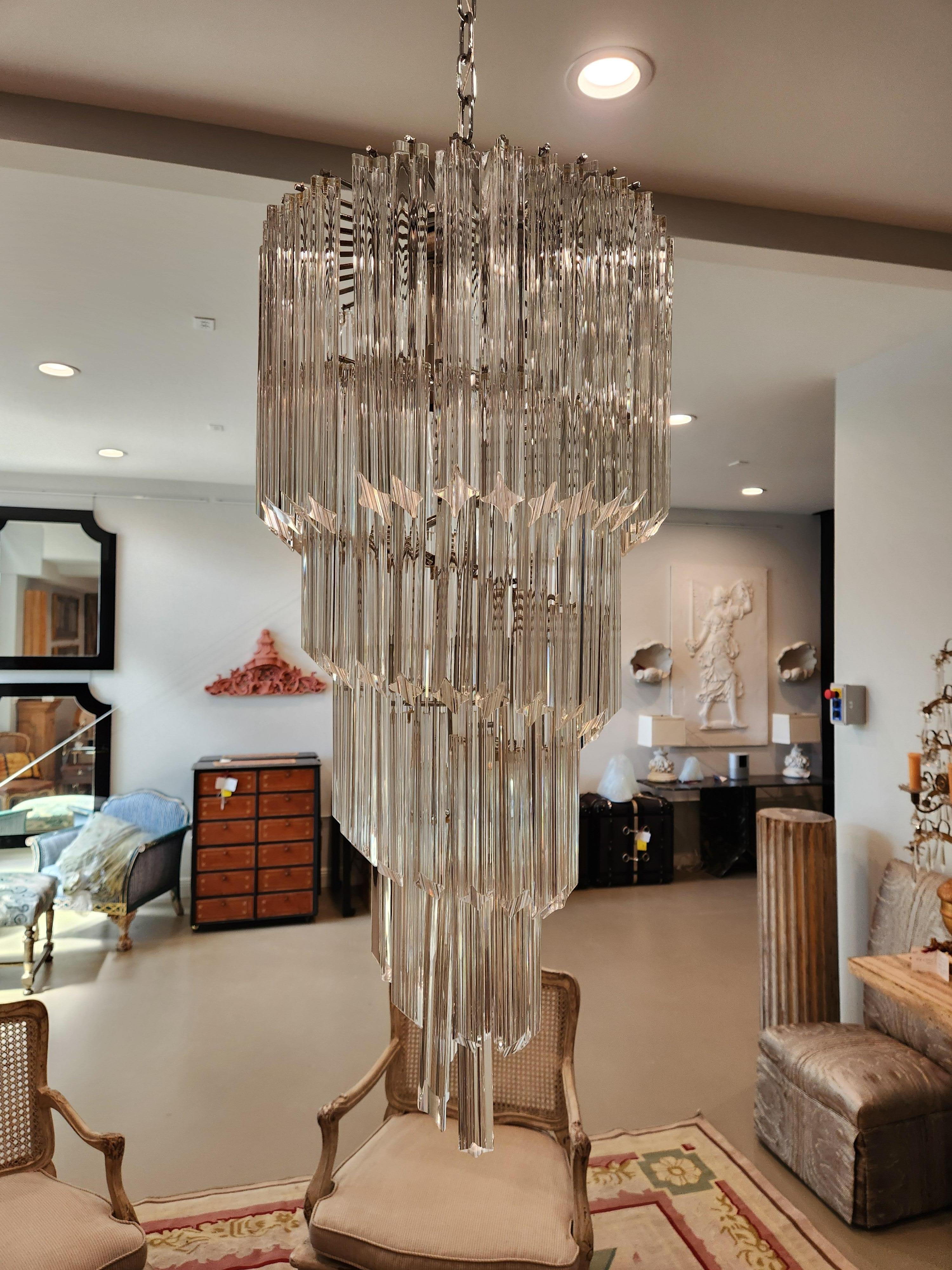 Lustro Lampadario a spirale di Murano in vendita