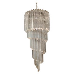 Spiraling Triedri Murano Chandelier