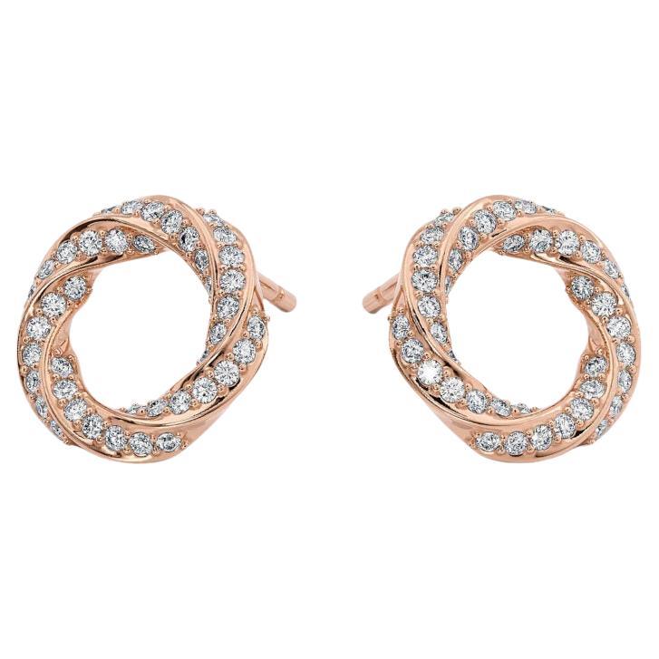 Spiralle Stud Earrings, 18k Rose Gold, 0.23ct