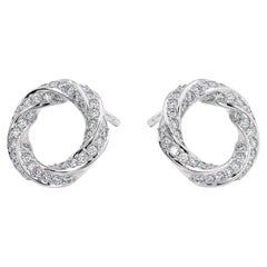 Spiralle Stud Earrings, 18k White Gold, 0.23ct
